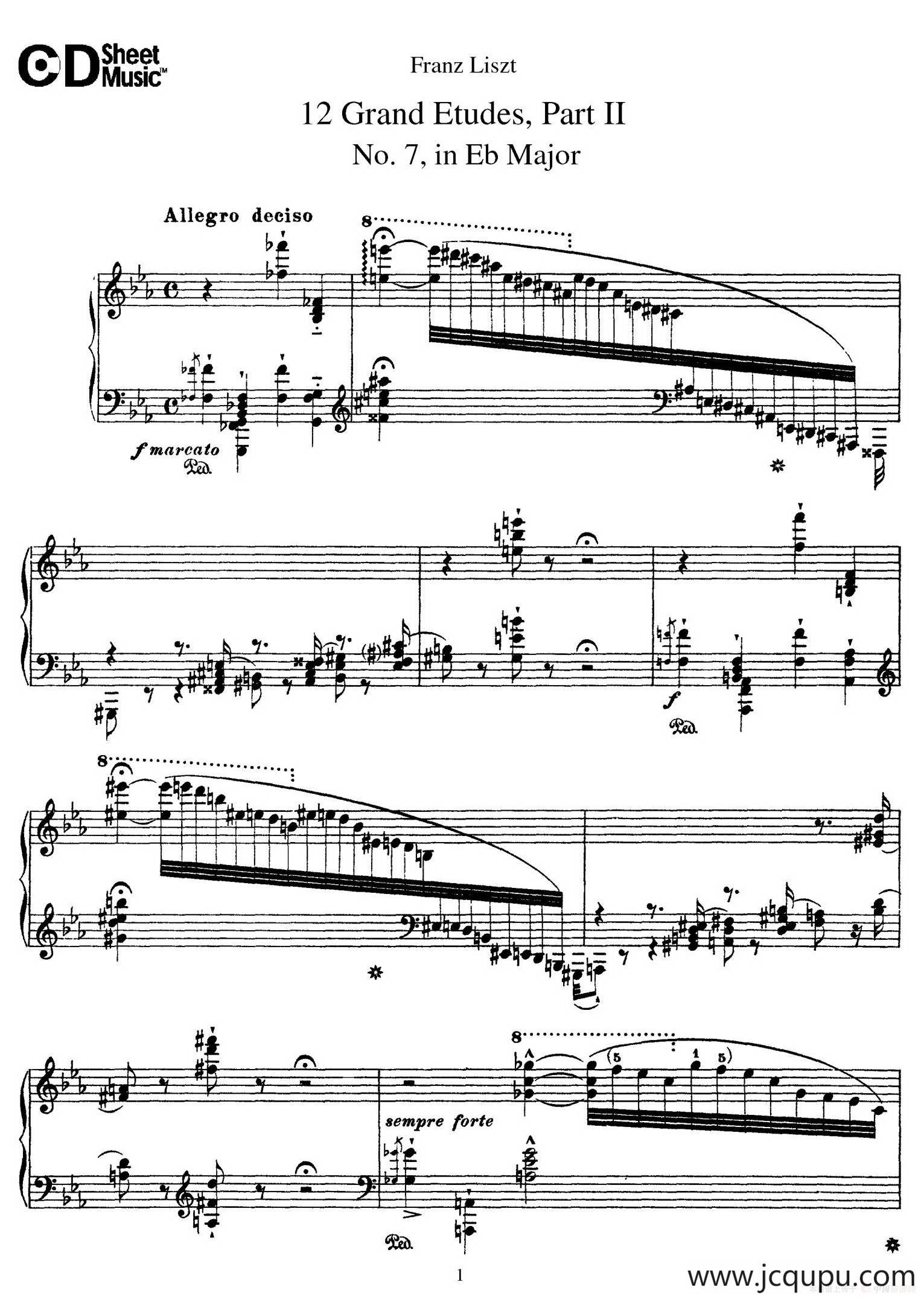 12 Grand Etudes S.137（12首华丽的练习曲·7）简谱