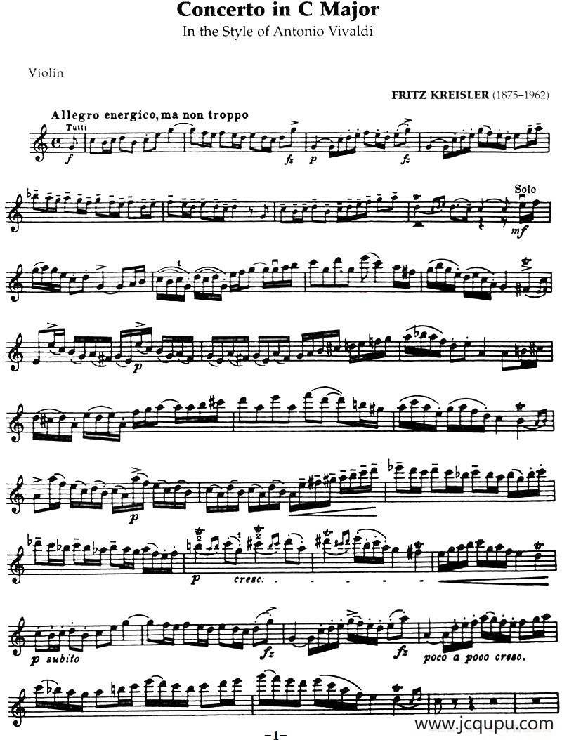 CONCERTO IN C MAJOR简谱