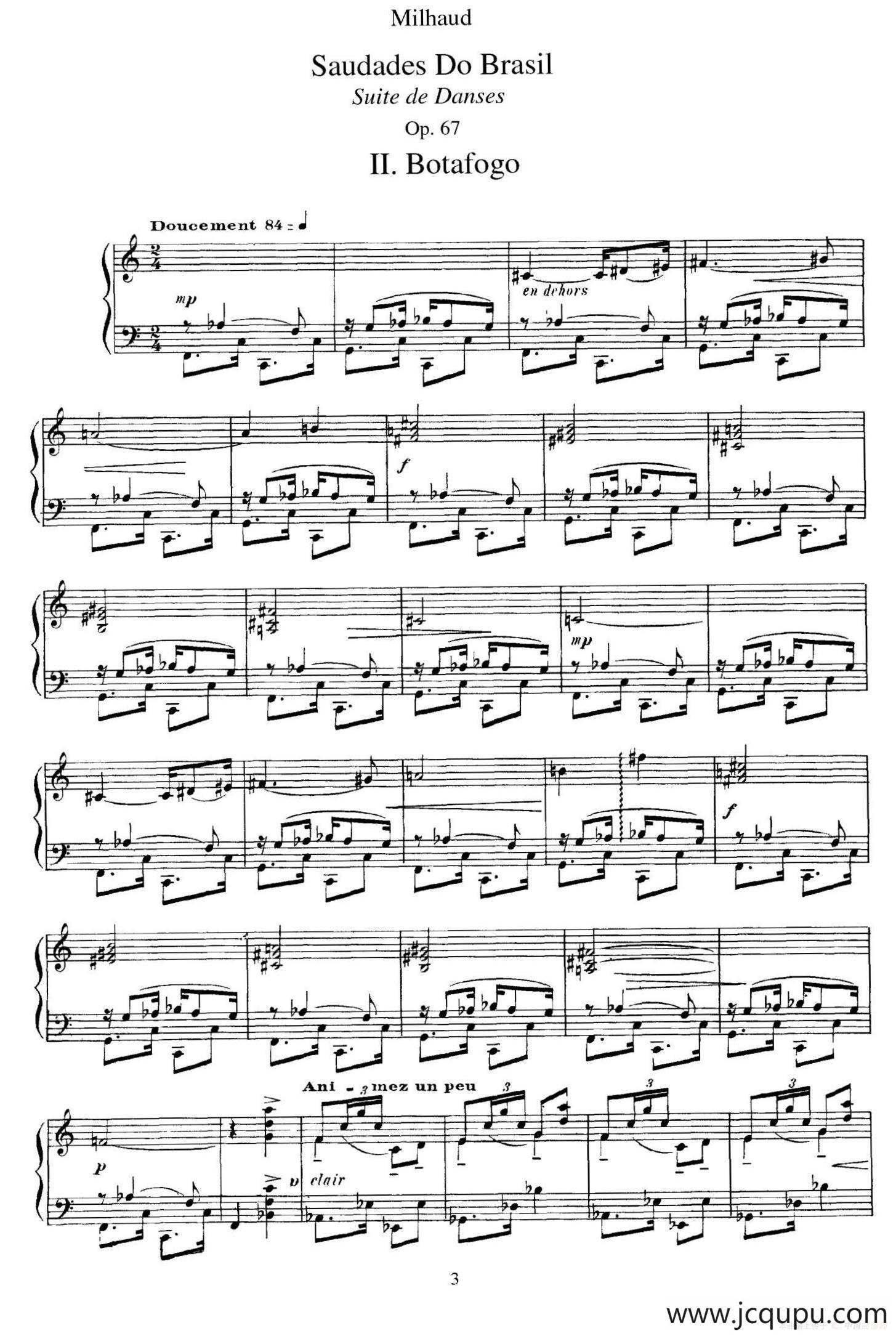 Saudados do Brasil Op.67（巴西回忆·Ⅱ）简谱