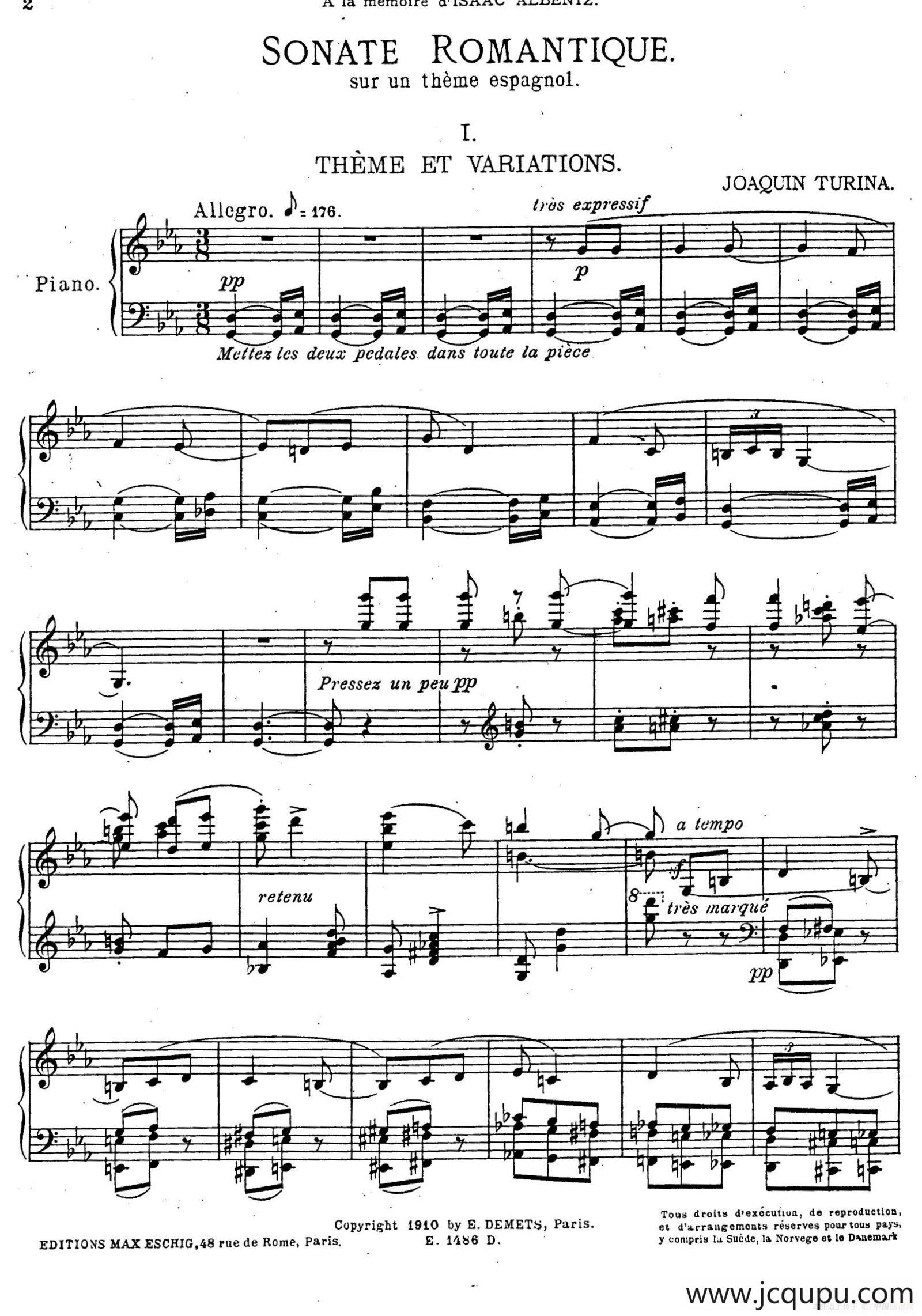 Sonate Romantique Op.3（浪漫奏鸣曲·Ⅰ）简谱