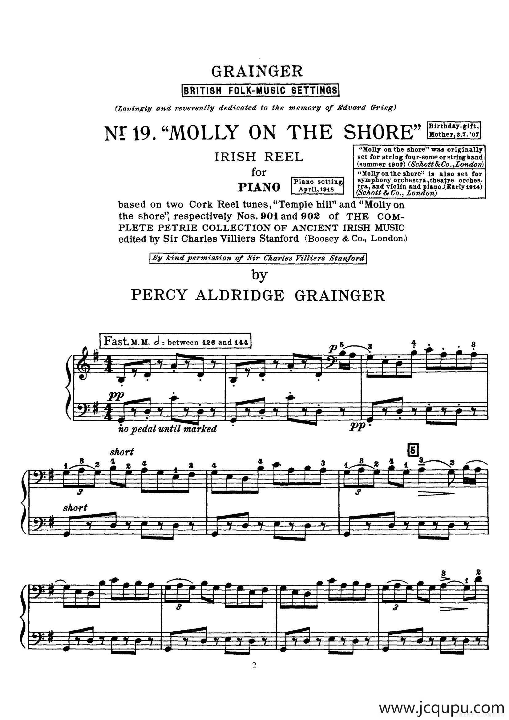 Molly on the Shore（岸上茉莉）简谱