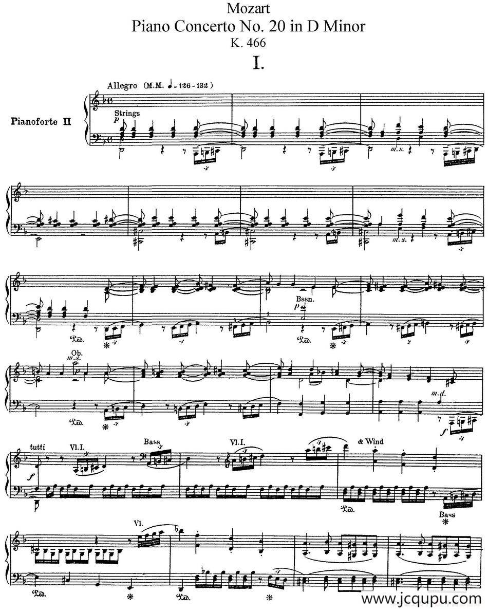 二十八部钢琴协奏曲 No.20（P1-15）简谱