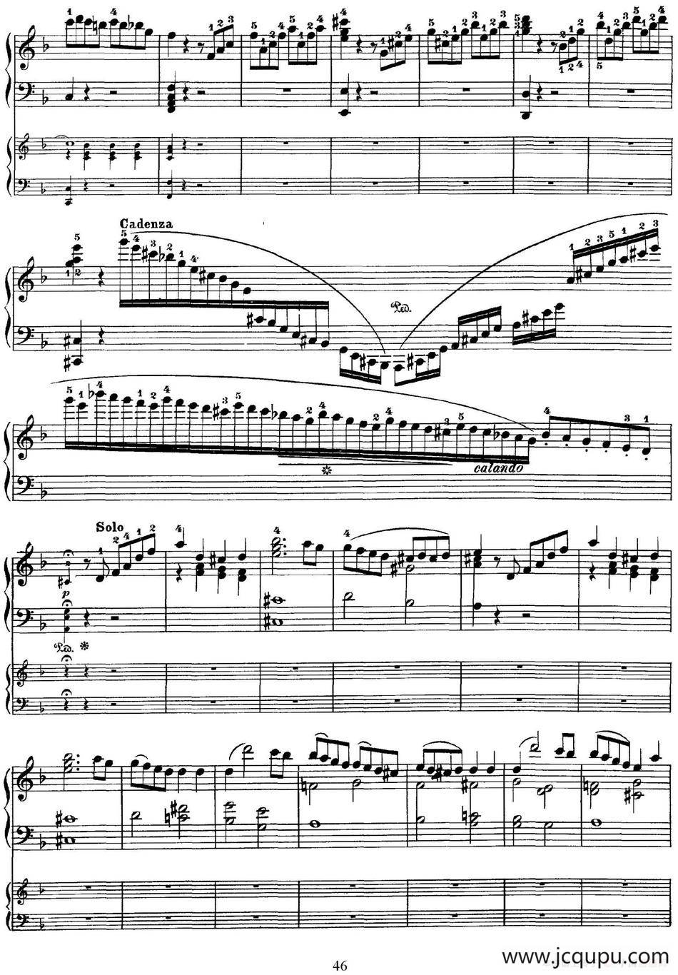 二十八部钢琴协奏曲 No.20（P46-59）简谱