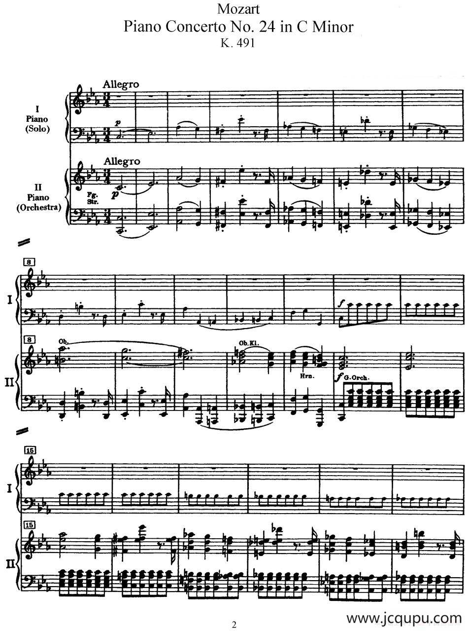 二十八部钢琴协奏曲 No.24（P1-15）简谱
