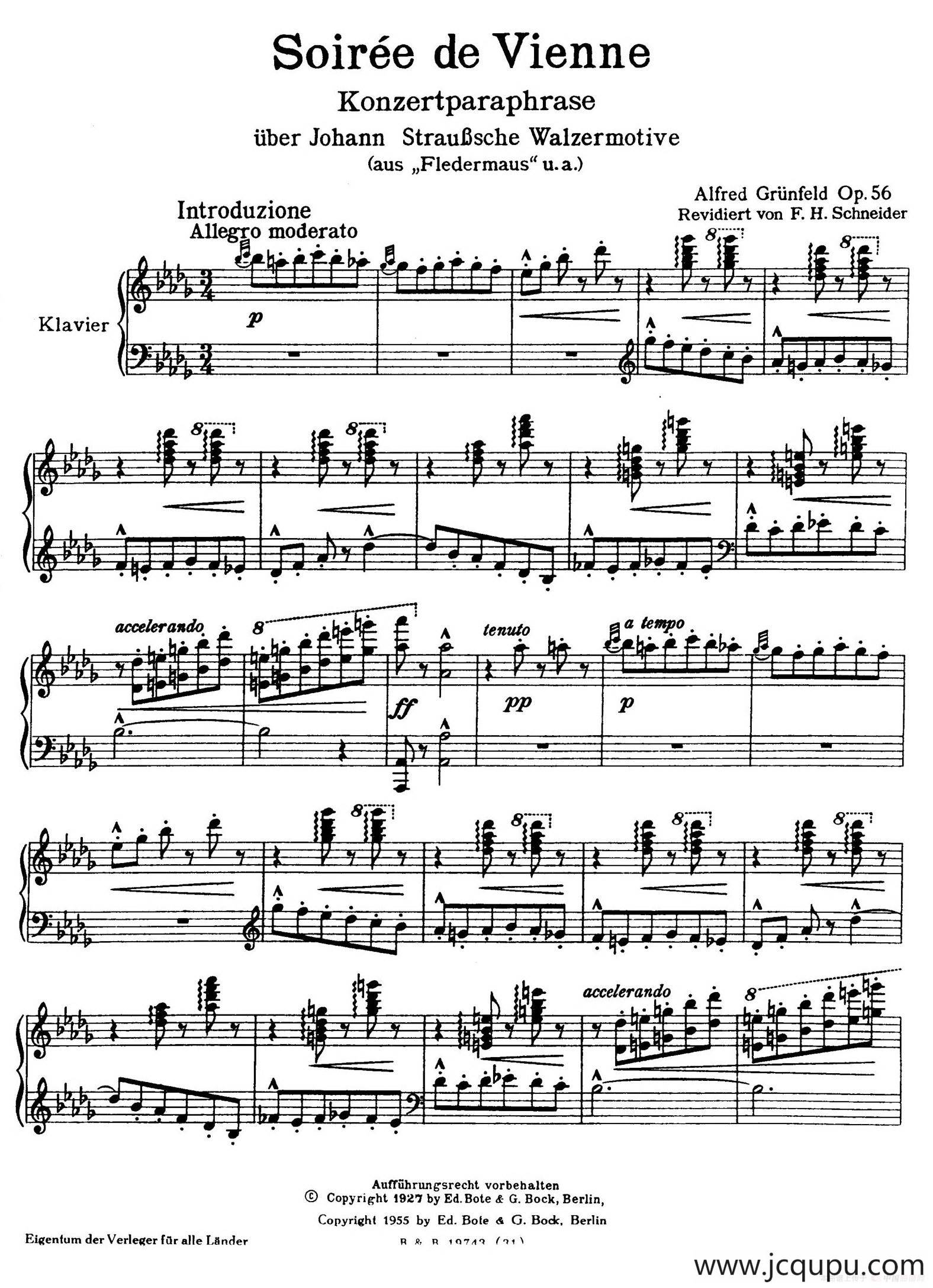 维也纳之夜（钢琴版）简谱