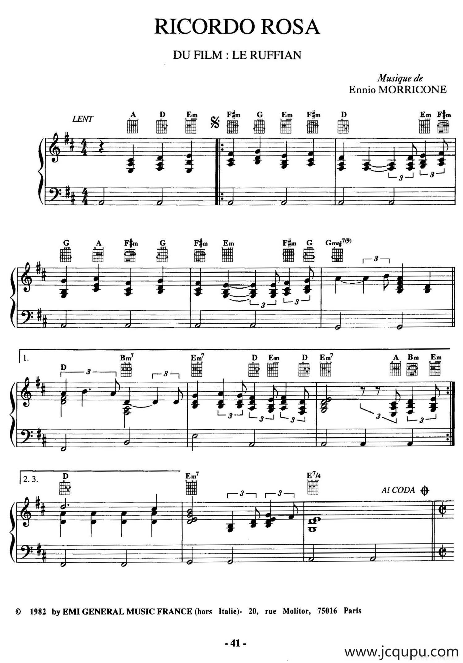 电影配乐大师莫瑞康最佳20首钢琴谱（Best of Ennio Morricone·12）简谱