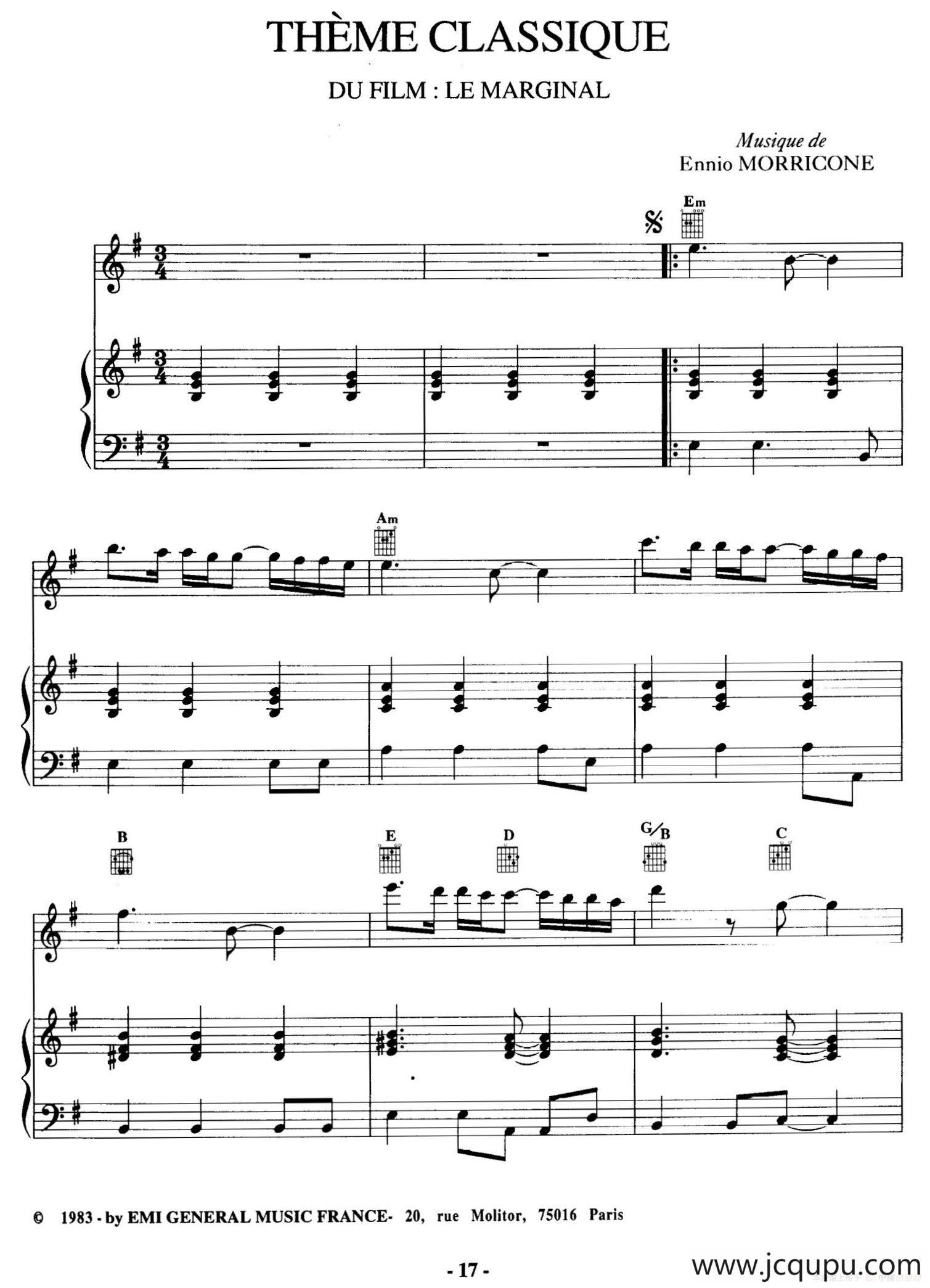 电影配乐大师莫瑞康最佳20首钢琴谱（Best of Ennio Morricone·4）简谱