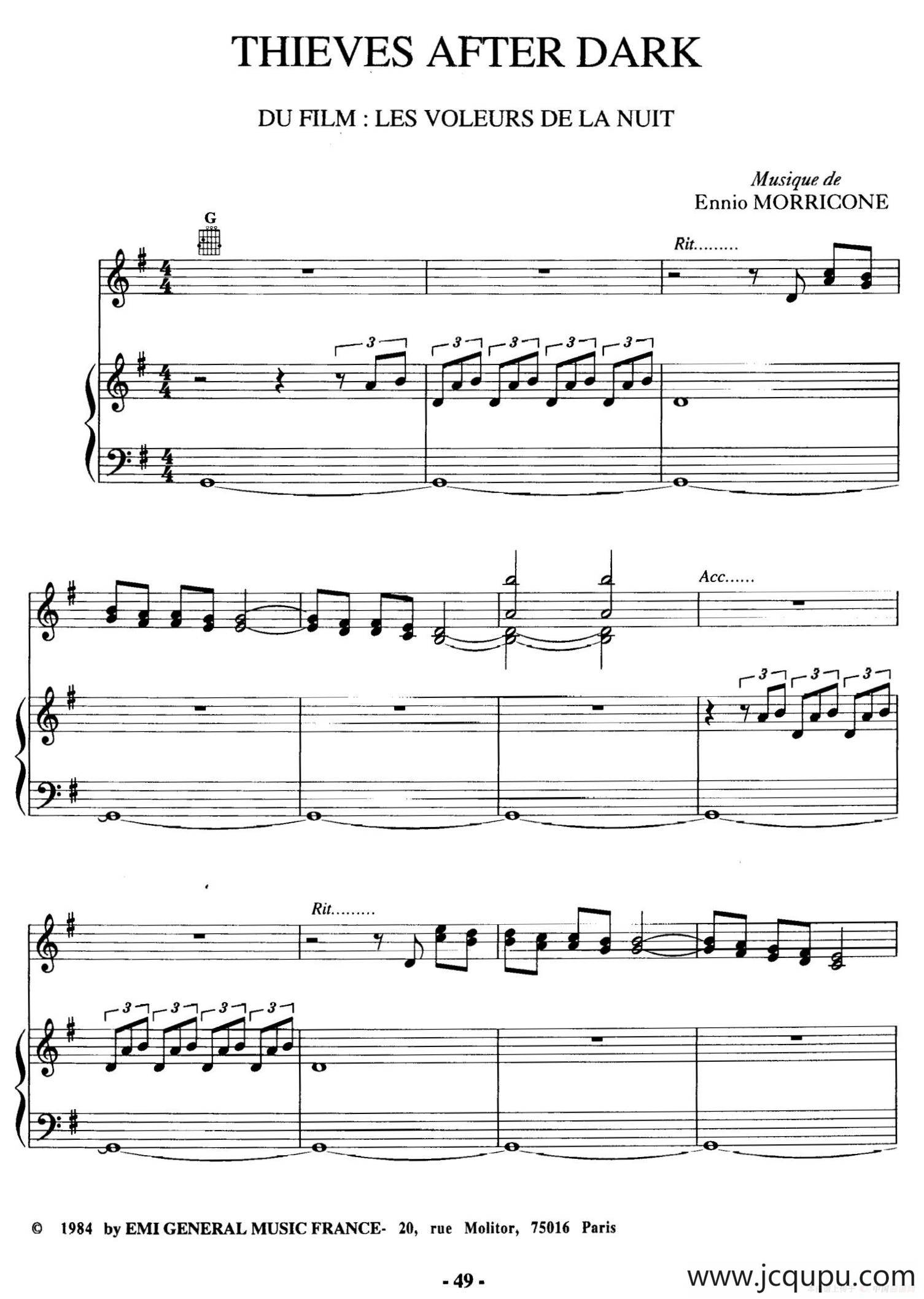 电影配乐大师莫瑞康最佳20首钢琴谱（Best of Ennio Morricone·15）简谱