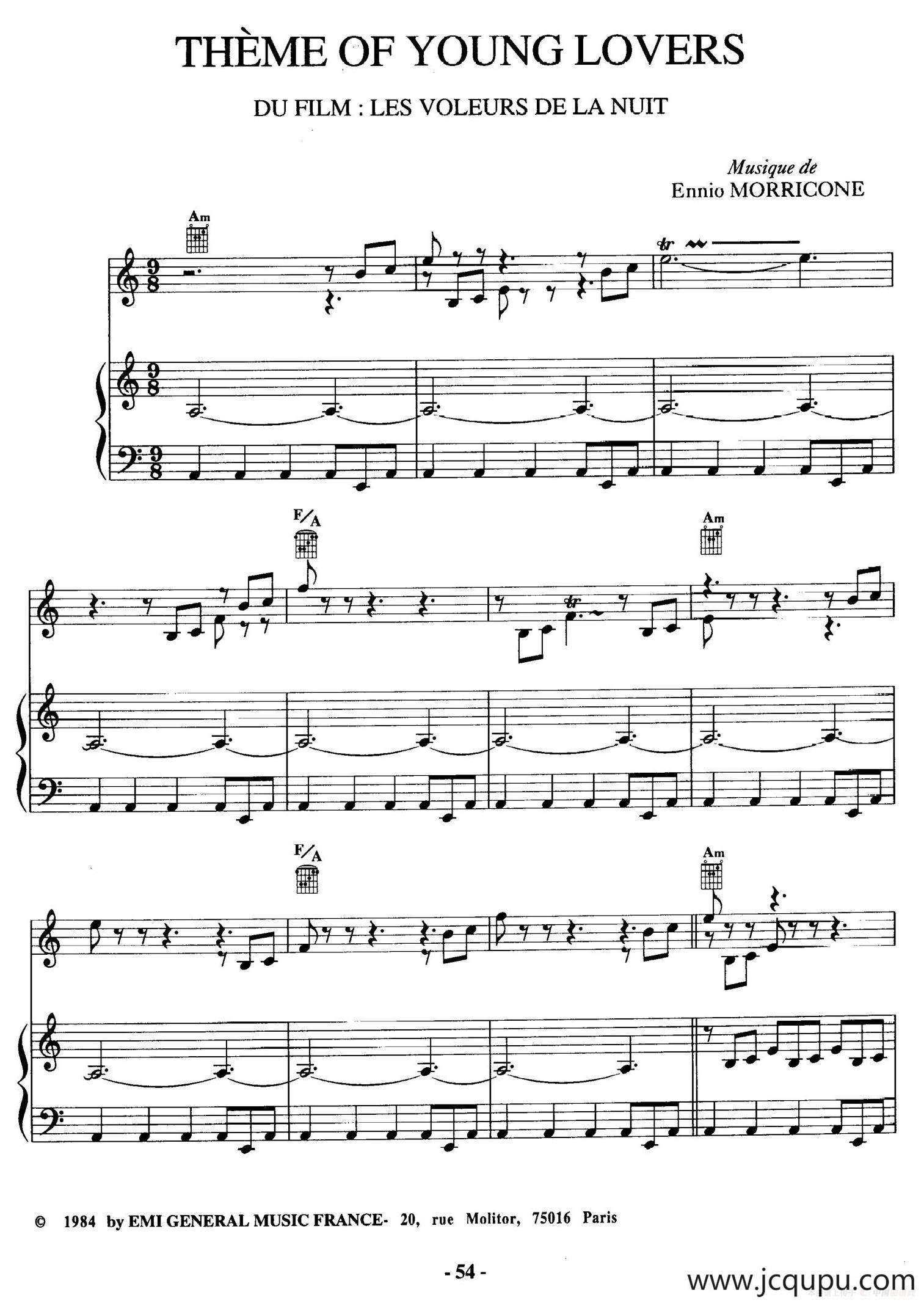 电影配乐大师莫瑞康最佳20首钢琴谱（Best of Ennio Morricone·16）简谱