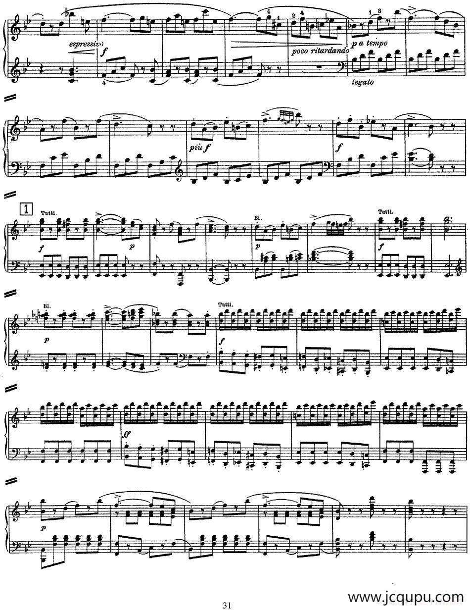 二十八部钢琴协奏曲 No.27（P31-48）简谱