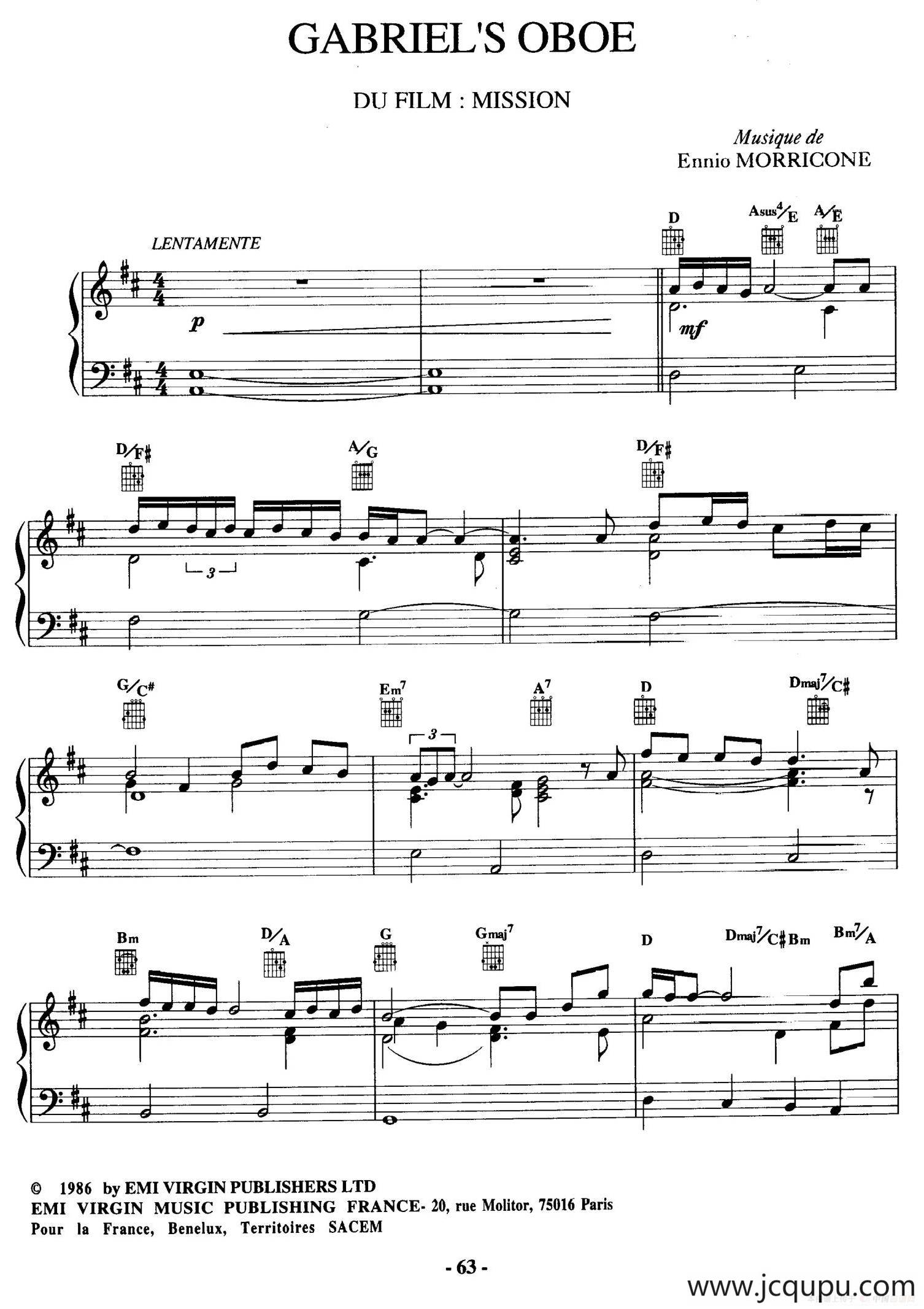 电影配乐大师莫瑞康最佳20首钢琴谱（Best of Ennio Morricone·19）简谱