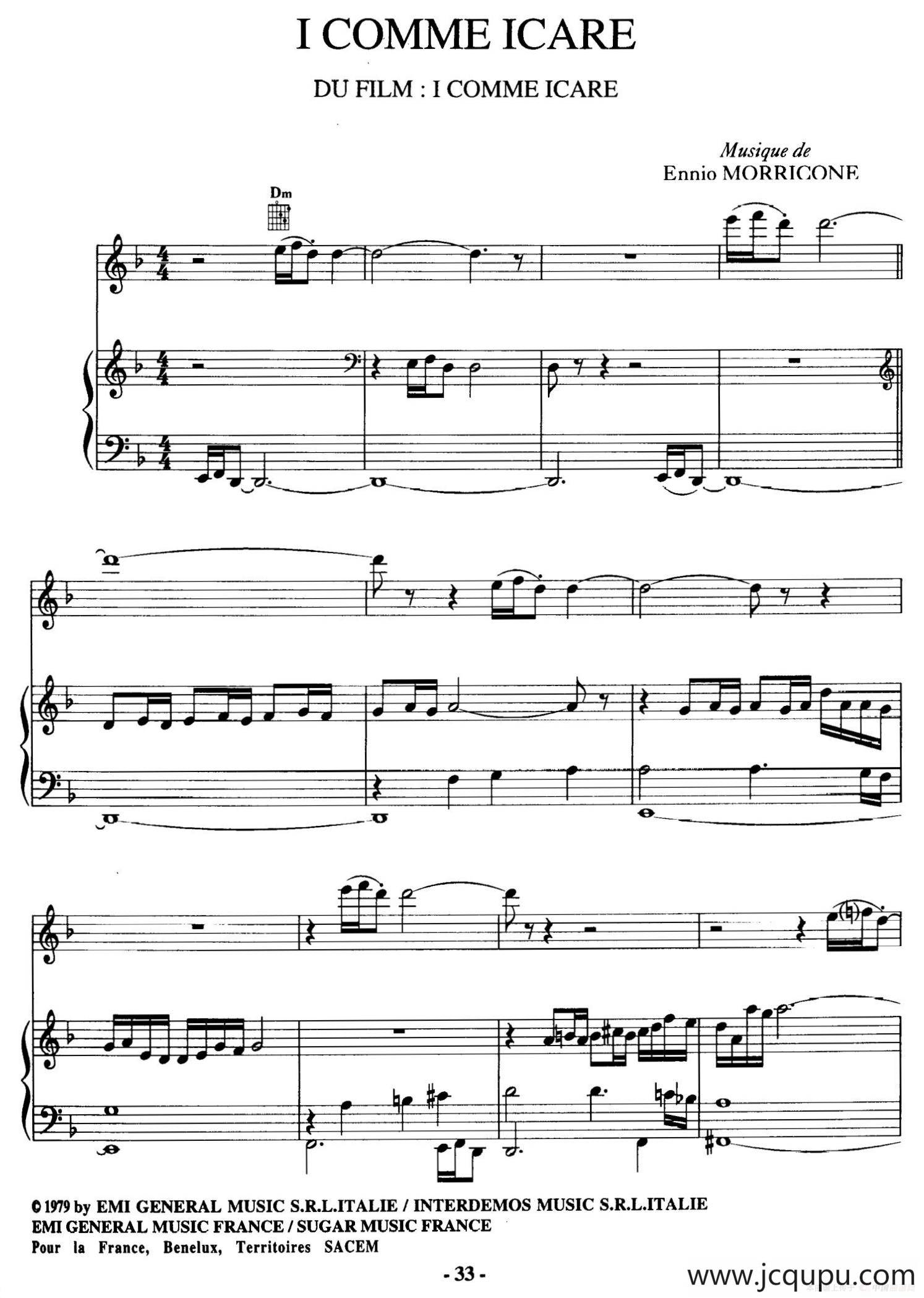 电影配乐大师莫瑞康最佳20首钢琴谱（Best of Ennio Morricone·10）简谱