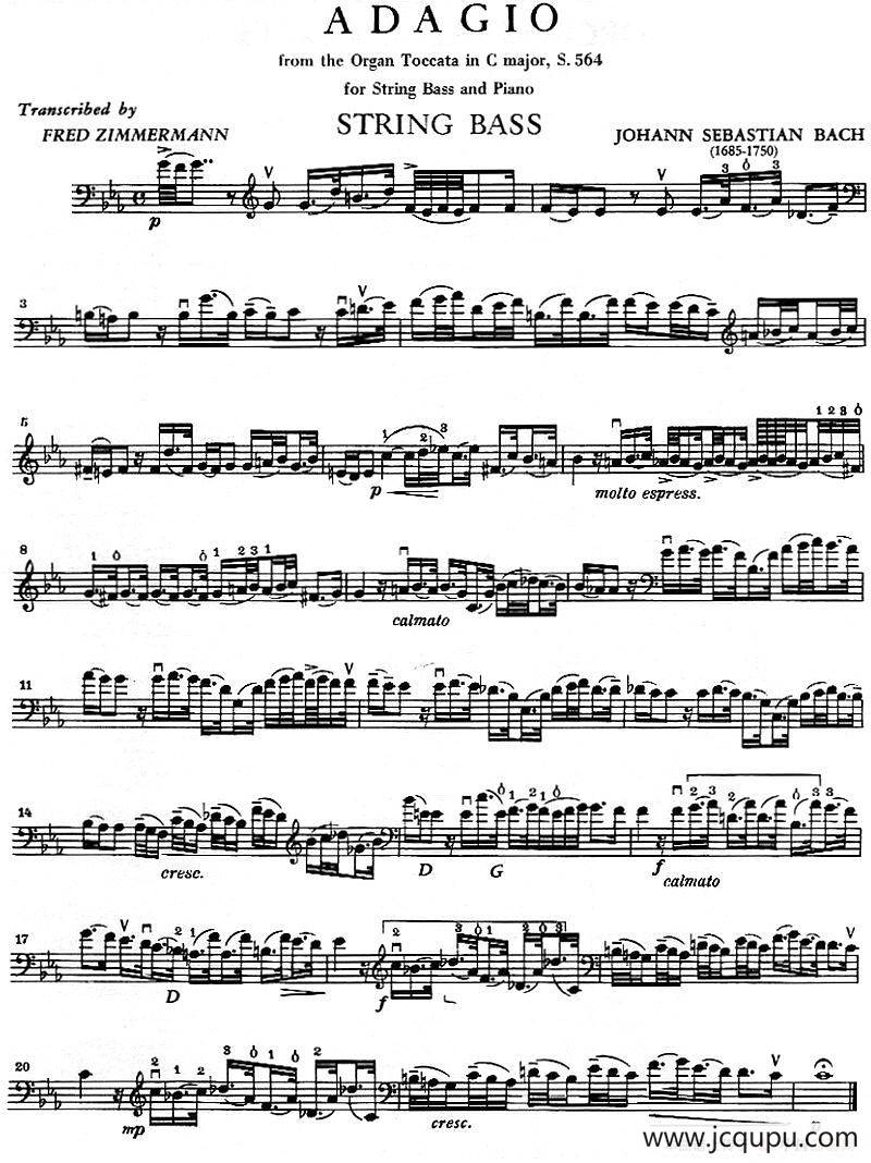 ADAGIO（大提琴）简谱