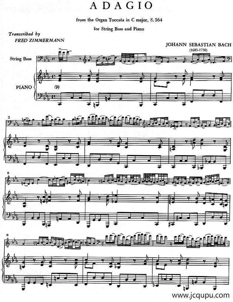 ADAGIO（大提琴+钢琴伴奏）简谱