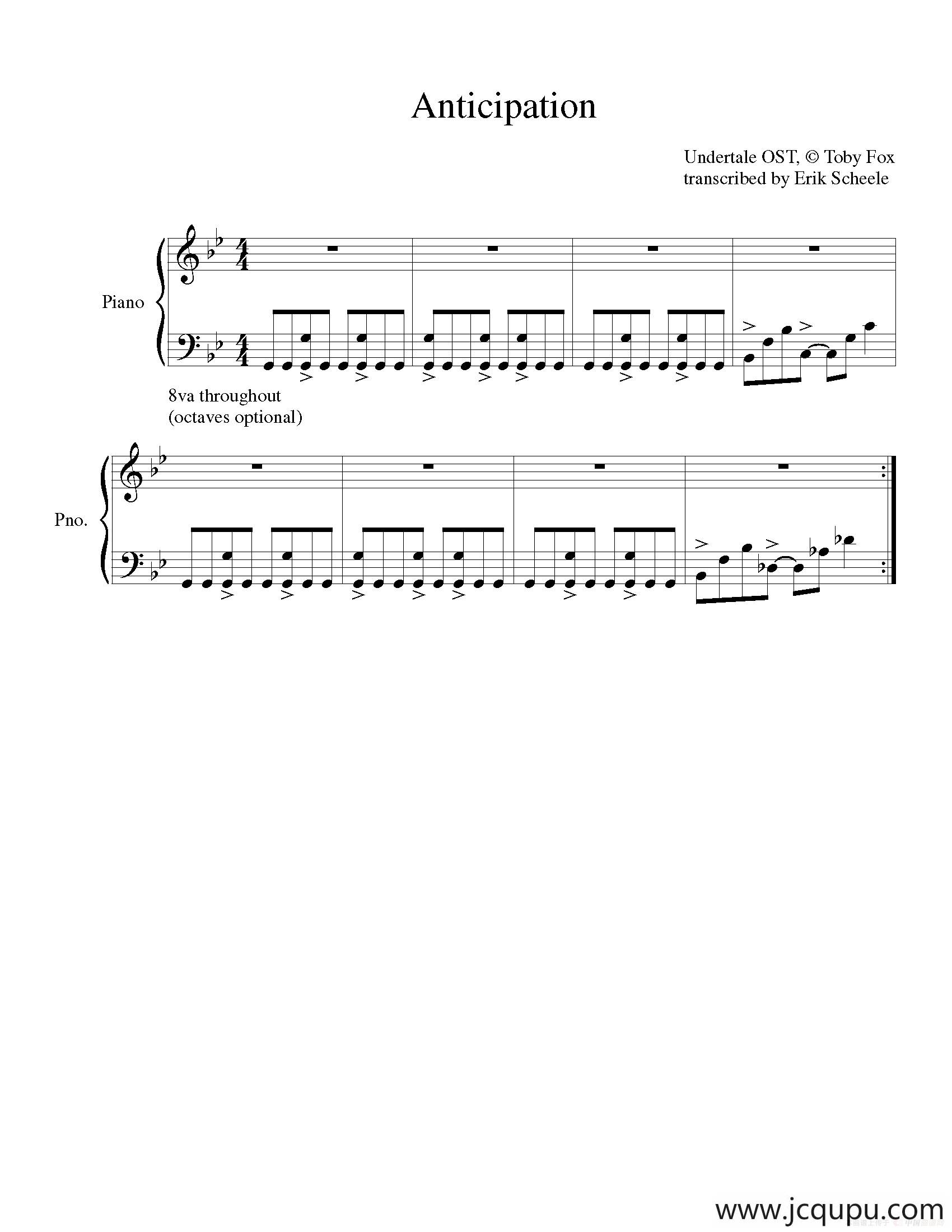 Anticipation简谱
