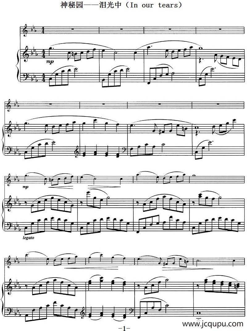 神秘园——泪光中（In our tears）简谱