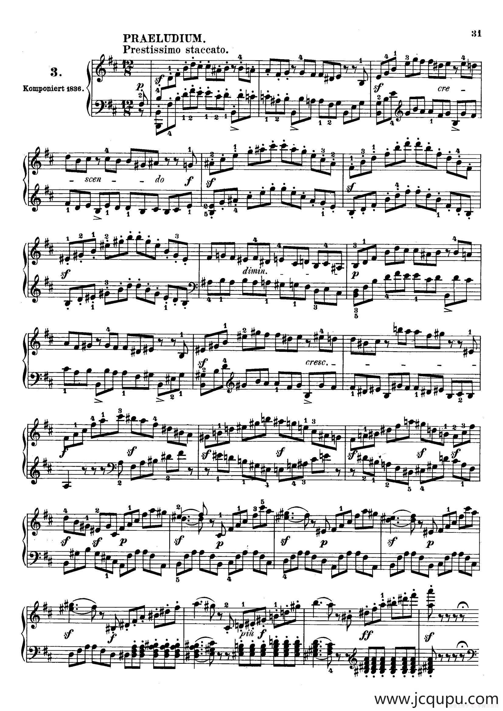 6 Preludes and Fugues Op.35（6首前奏曲与赋格·3）简谱