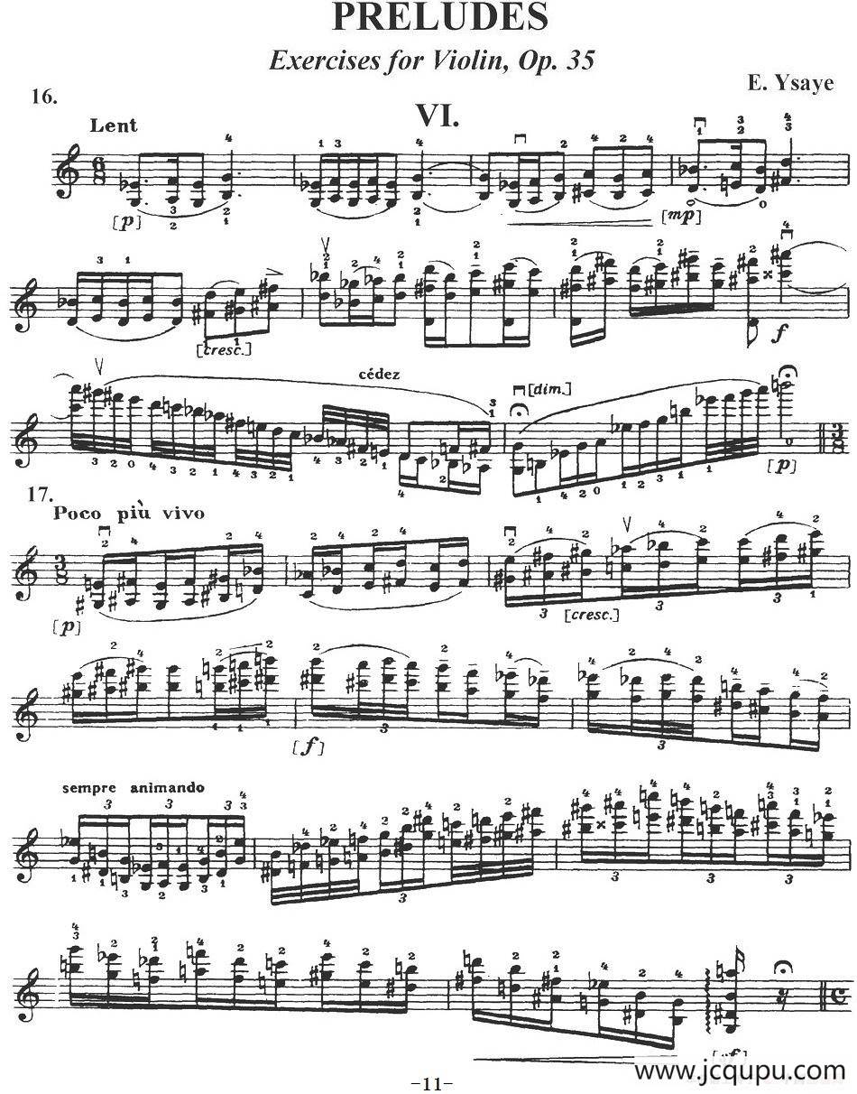 伊萨伊作品集：Preludes Op.35（VI）简谱