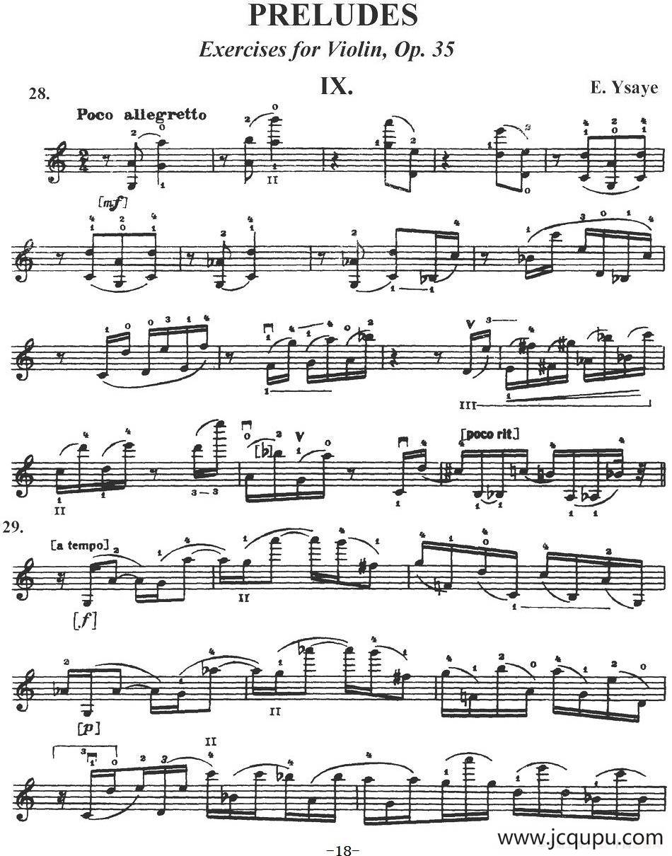 伊萨伊作品集：Preludes Op.35（IX）简谱