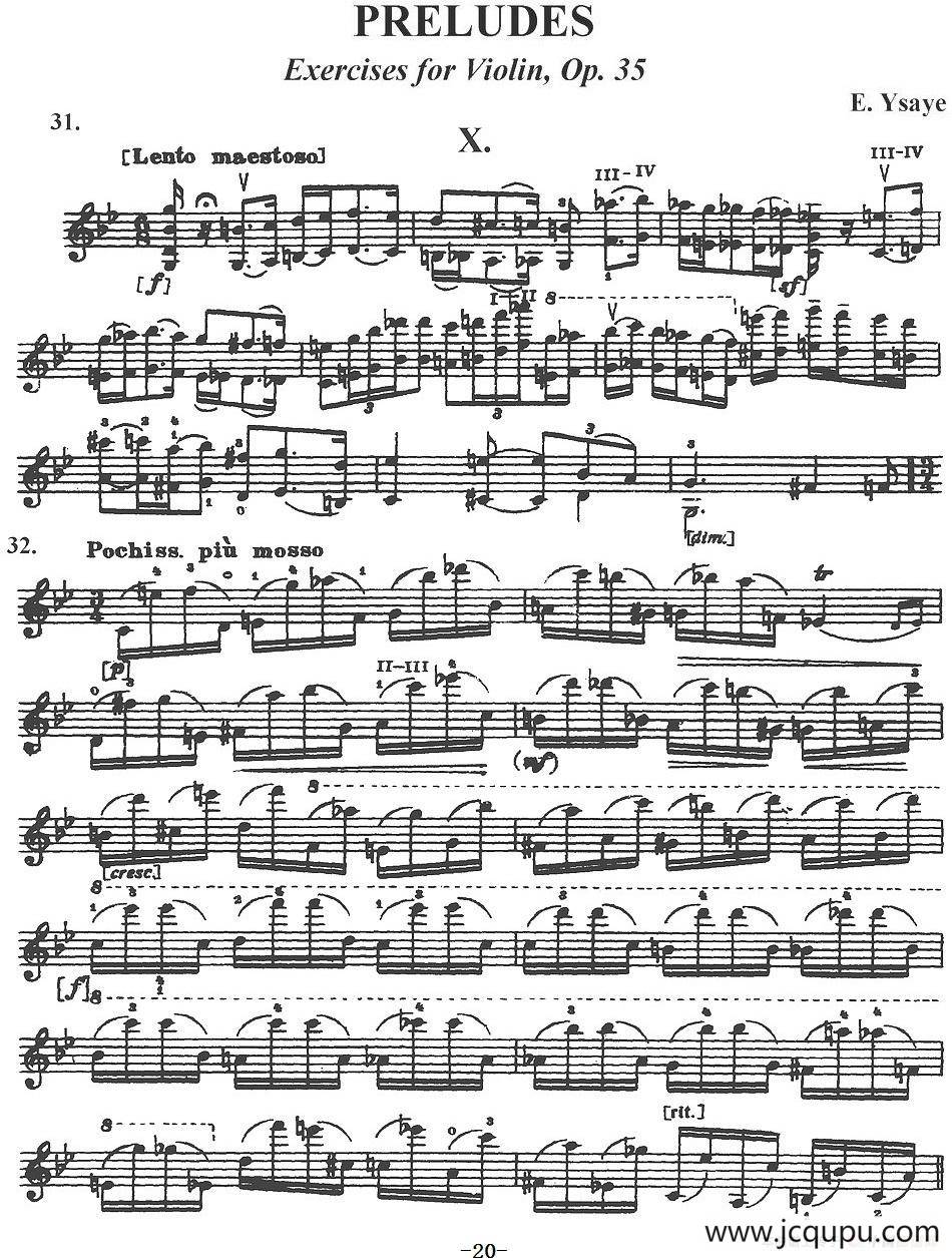 伊萨伊作品集：Preludes Op.35（X）简谱