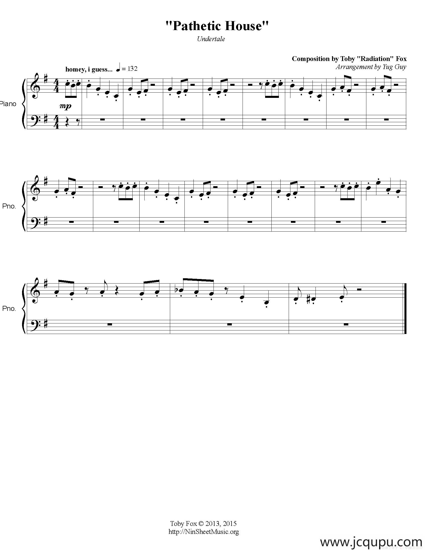 Pathetic House简谱