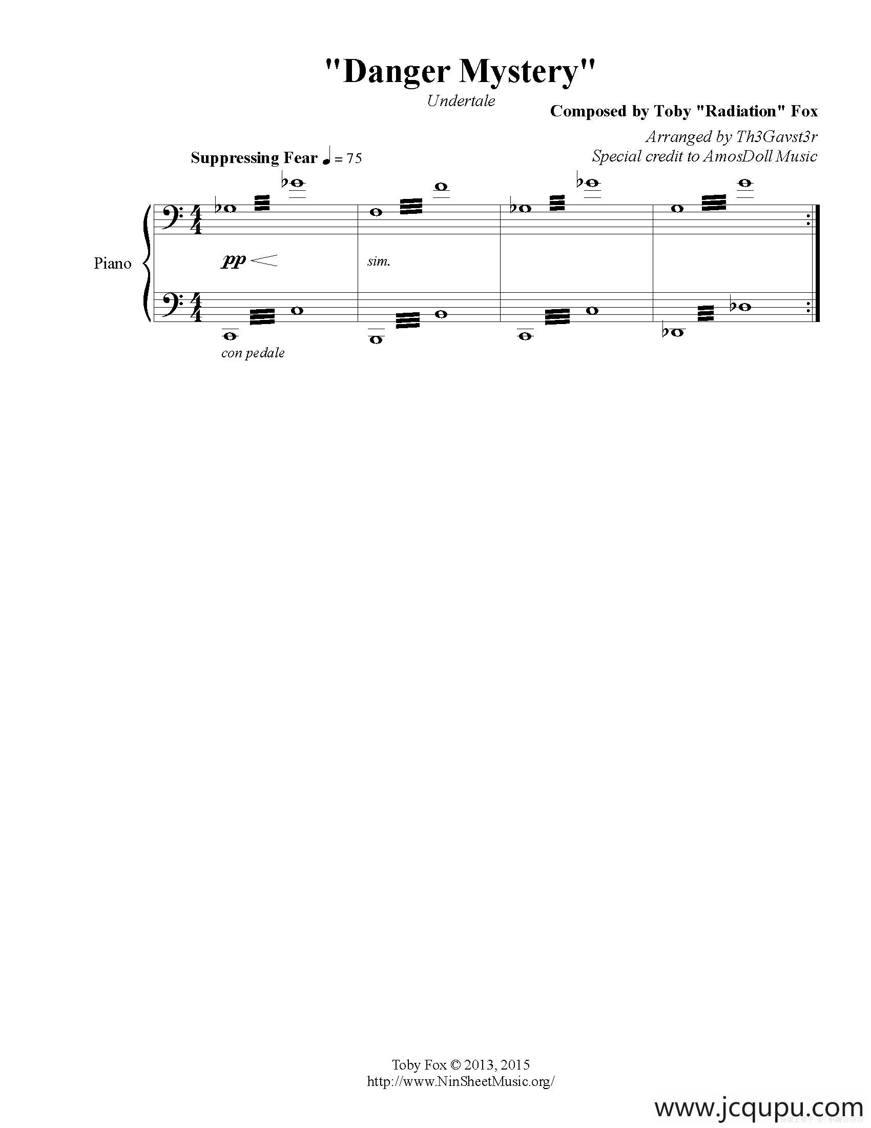 Danger Mystery简谱