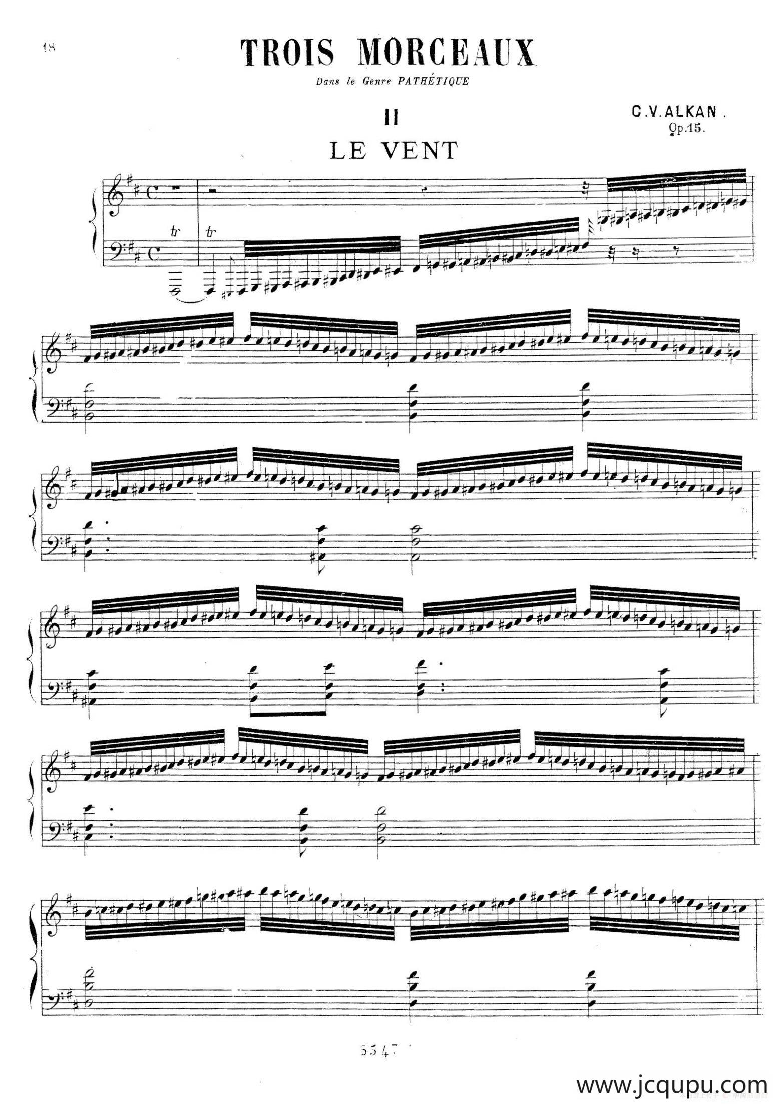 Trois Morceaux Dans Le Genre Pathétique Op.15（3首伤感小品·Ⅱ）简谱