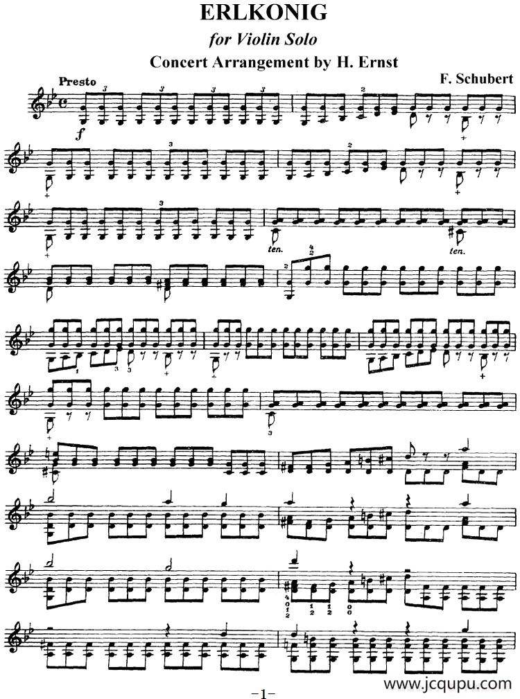 ERLKONIG（魔王艾尔）简谱