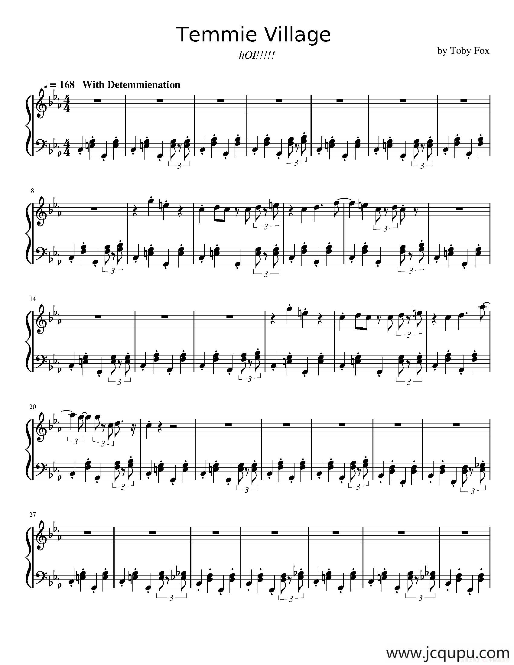 Temmie Village简谱