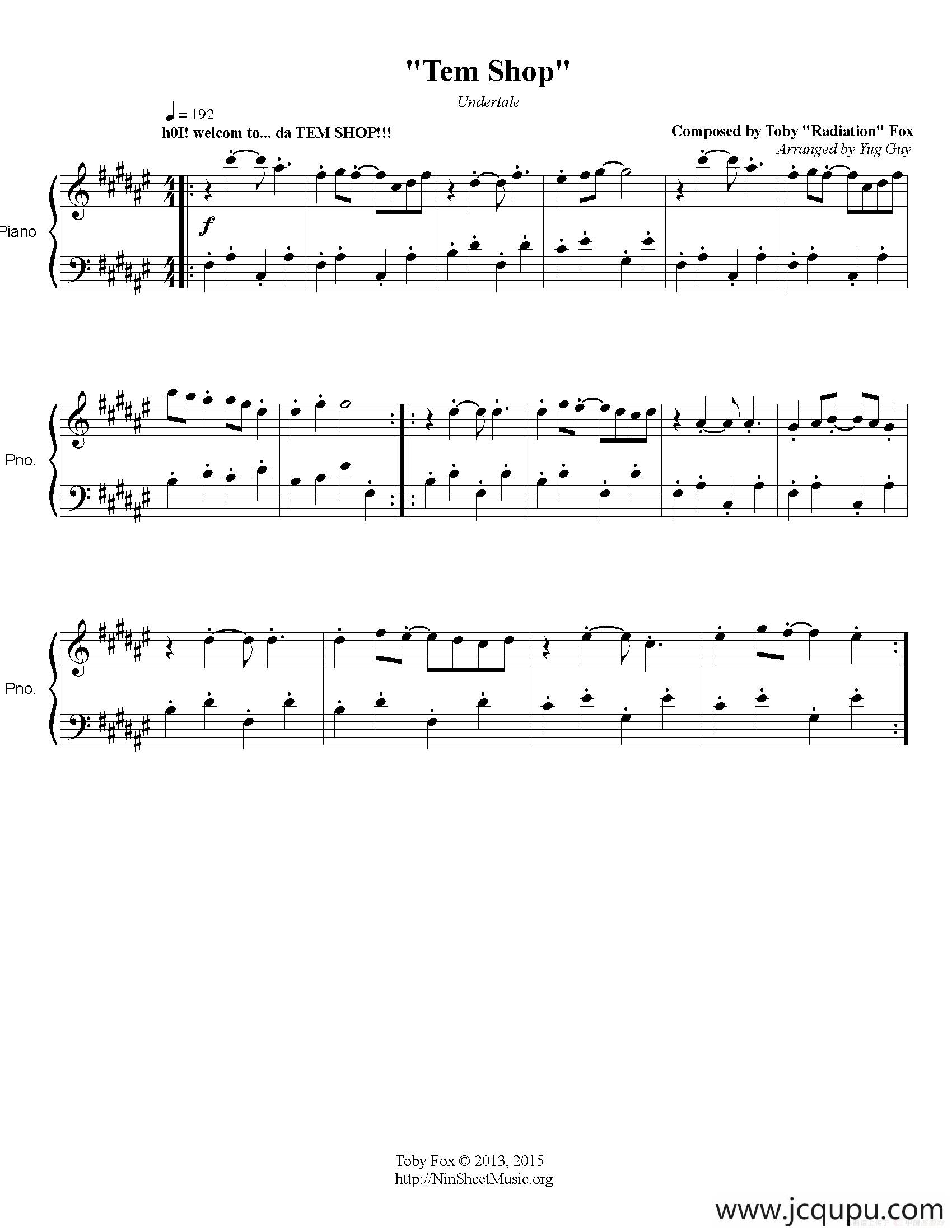 Tem Shop简谱