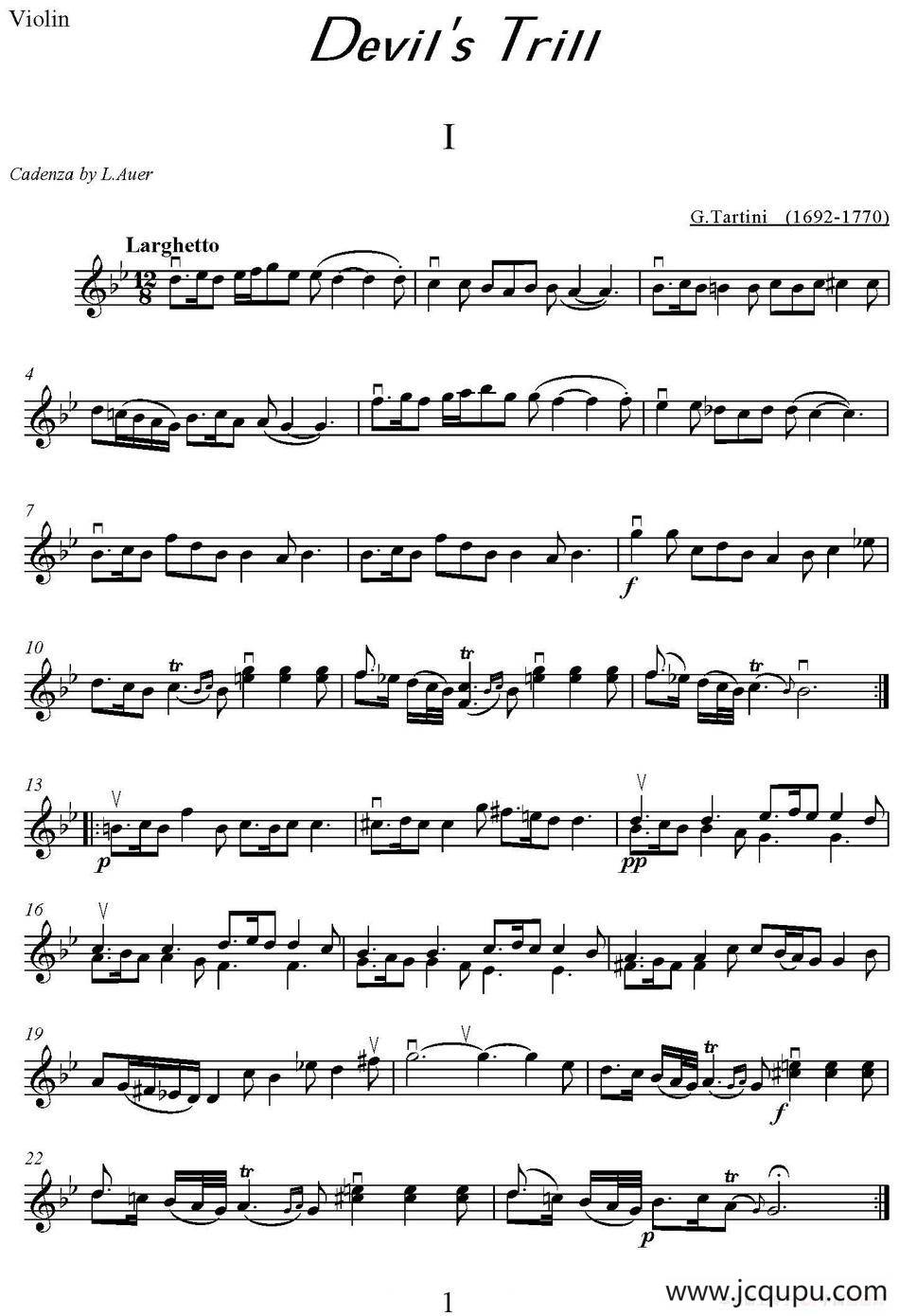 Devil's Trill（I）简谱