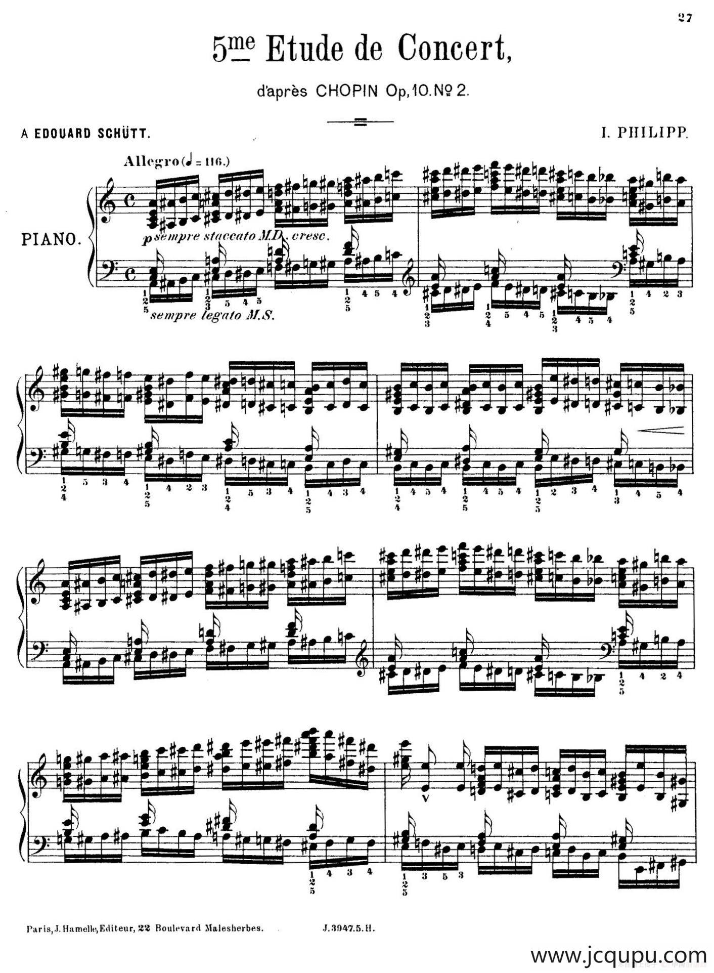 6 Etudes de Concert（6首音乐会练习曲·5）简谱