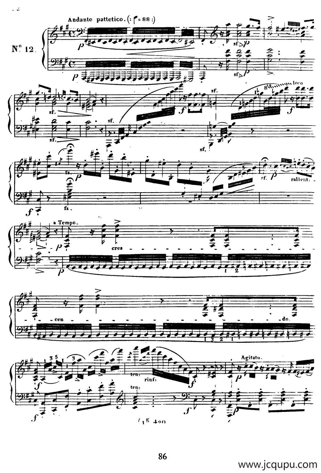 24 Exercices et Preludes Op.21（24首前奏练习曲·12）简谱