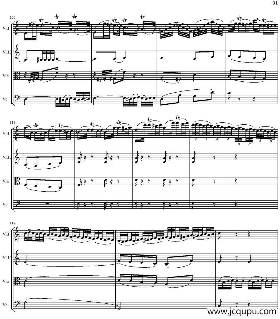 String Quartet nr.18 in E minor（E小调弦乐四重奏、P31-45）简谱