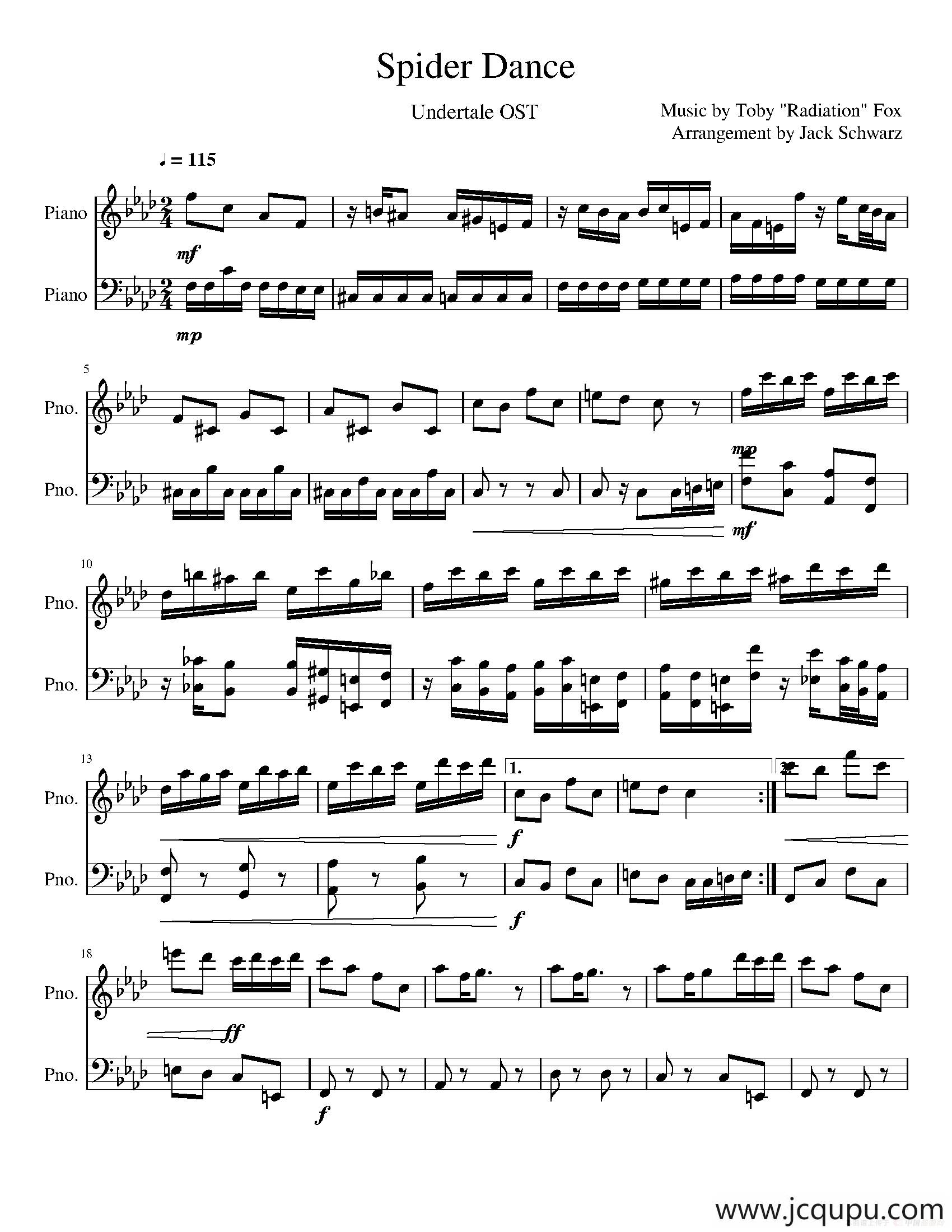 Spider Dance简谱