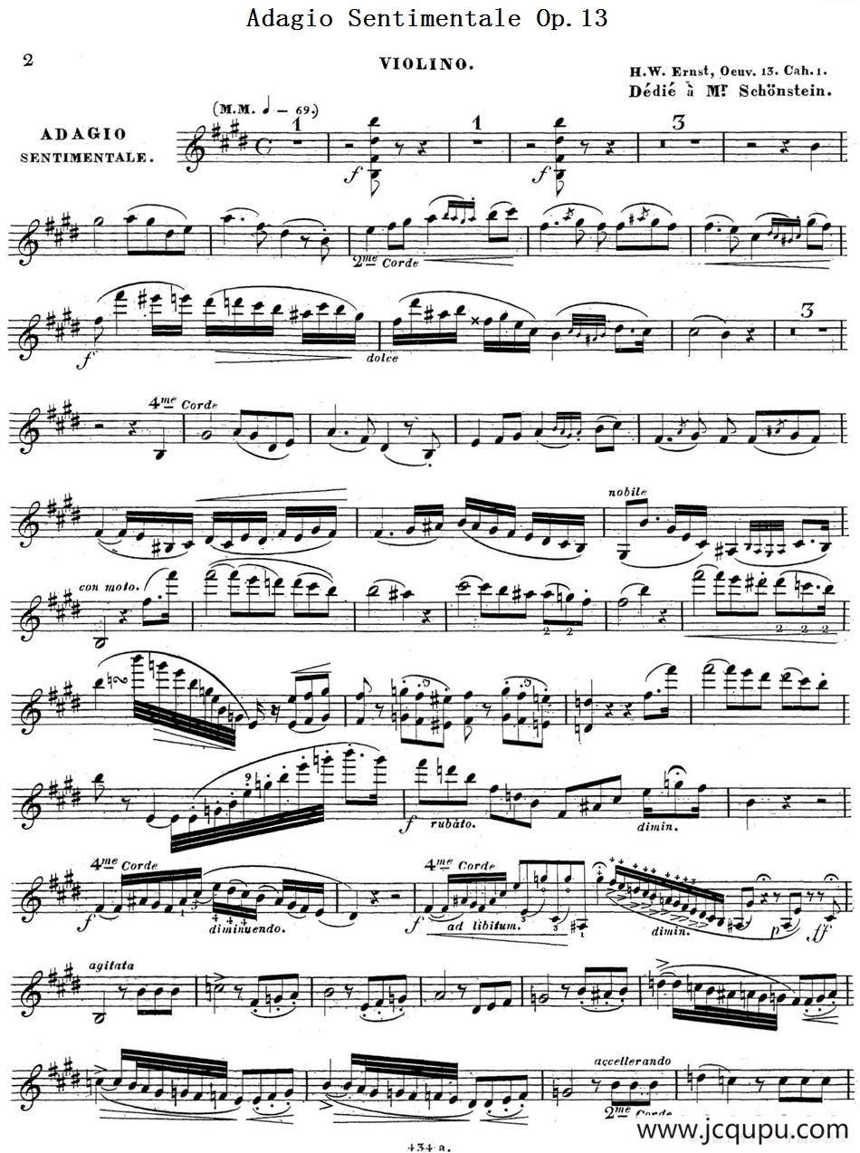 Adagio Sentimentale Op.13简谱