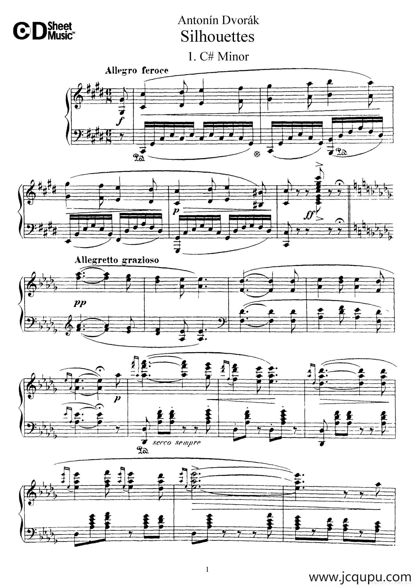 12 Silhouettes Op.8（12首剪影·1）简谱