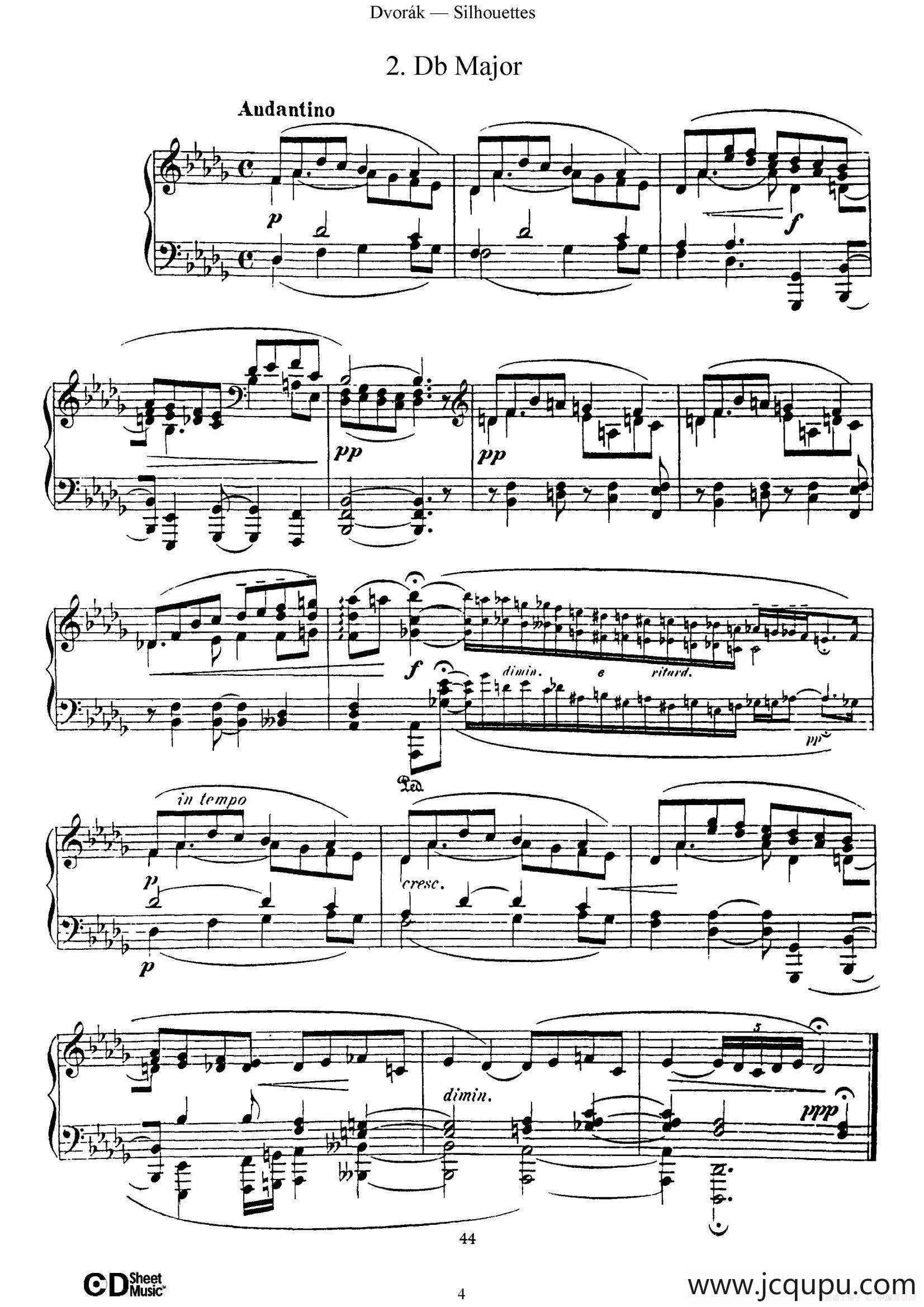 12 Silhouettes Op.8（12首剪影·2）简谱