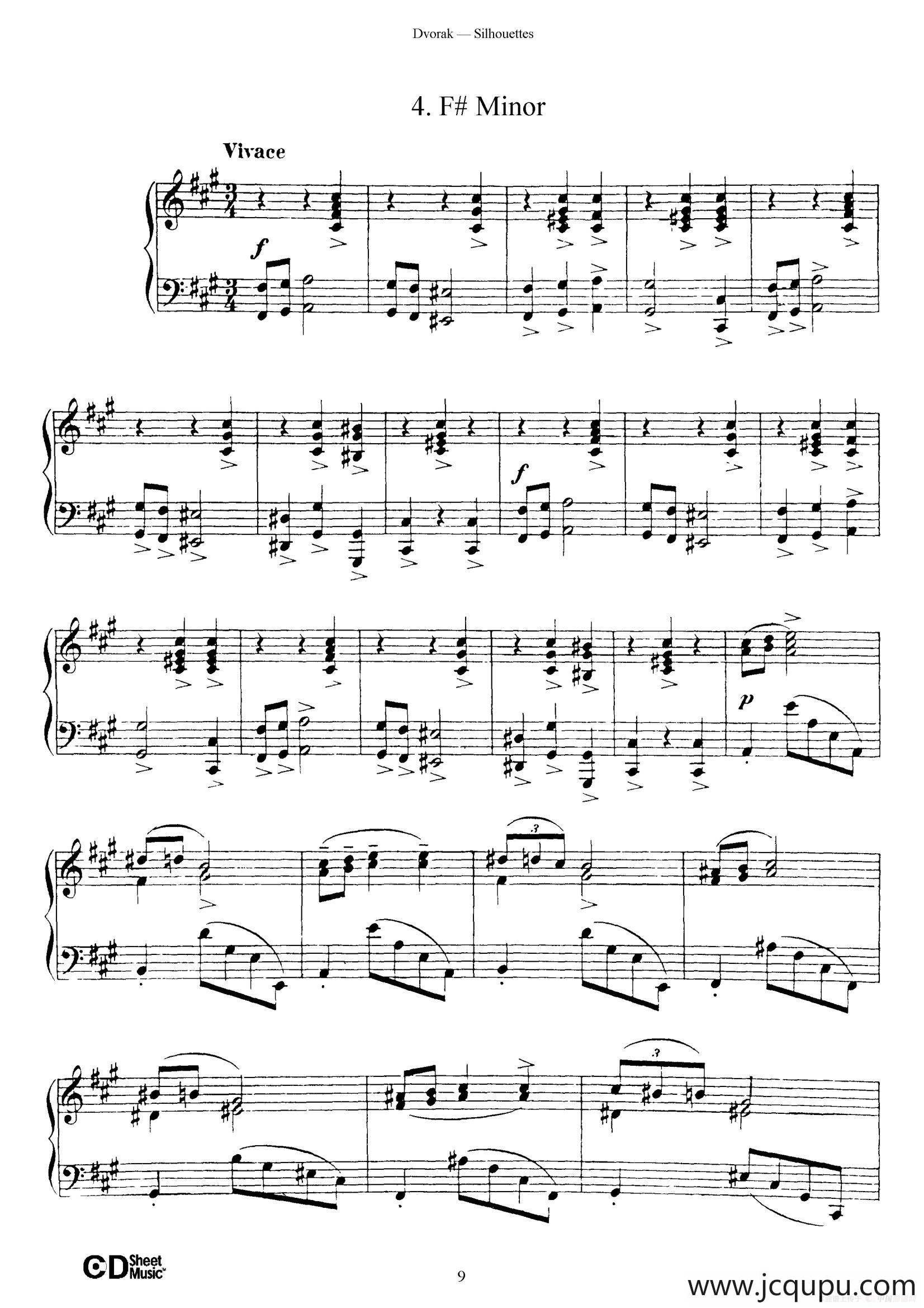 12 Silhouettes Op.8（12首剪影·4）简谱