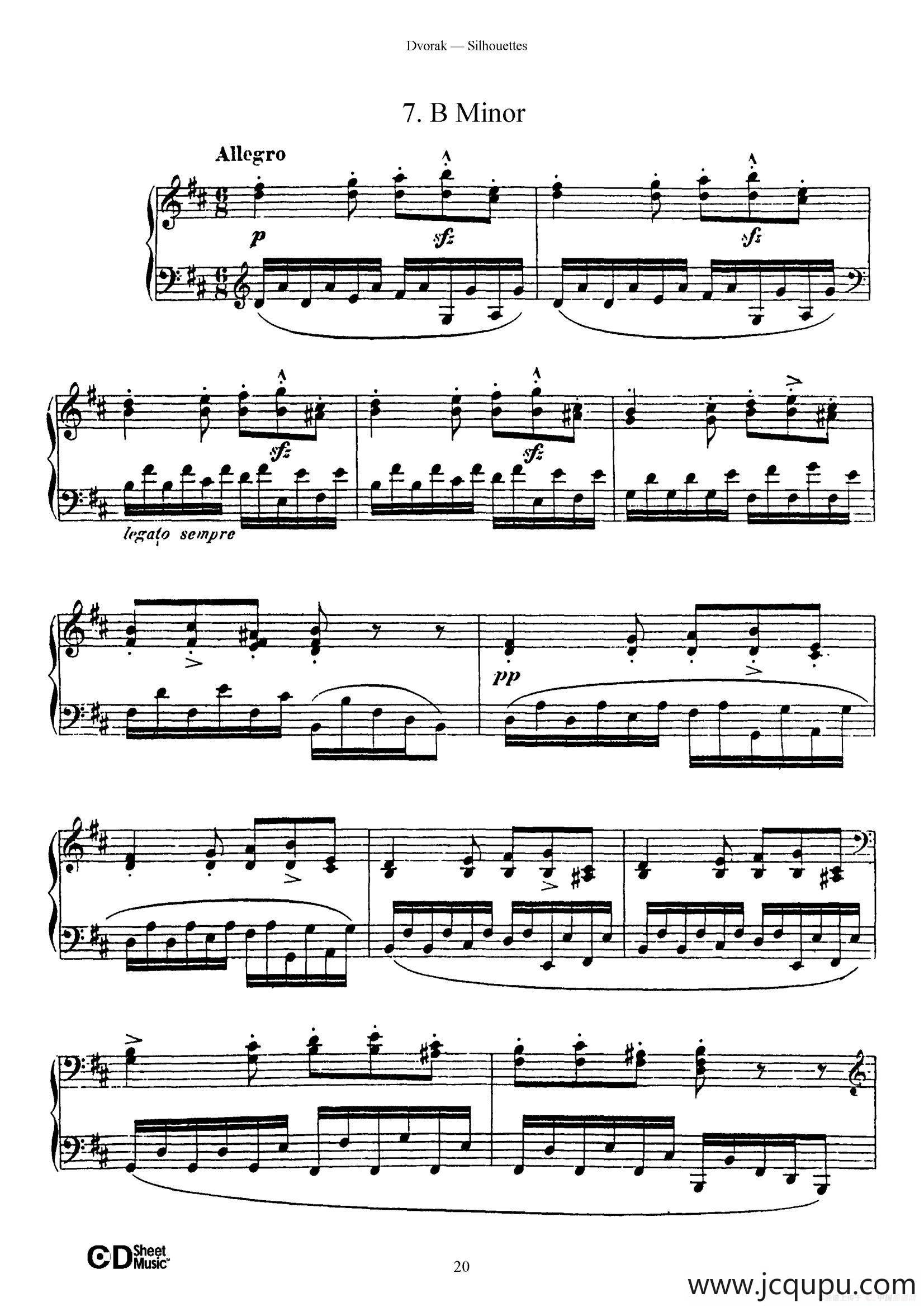 12 Silhouettes Op.8（12首剪影·7）简谱