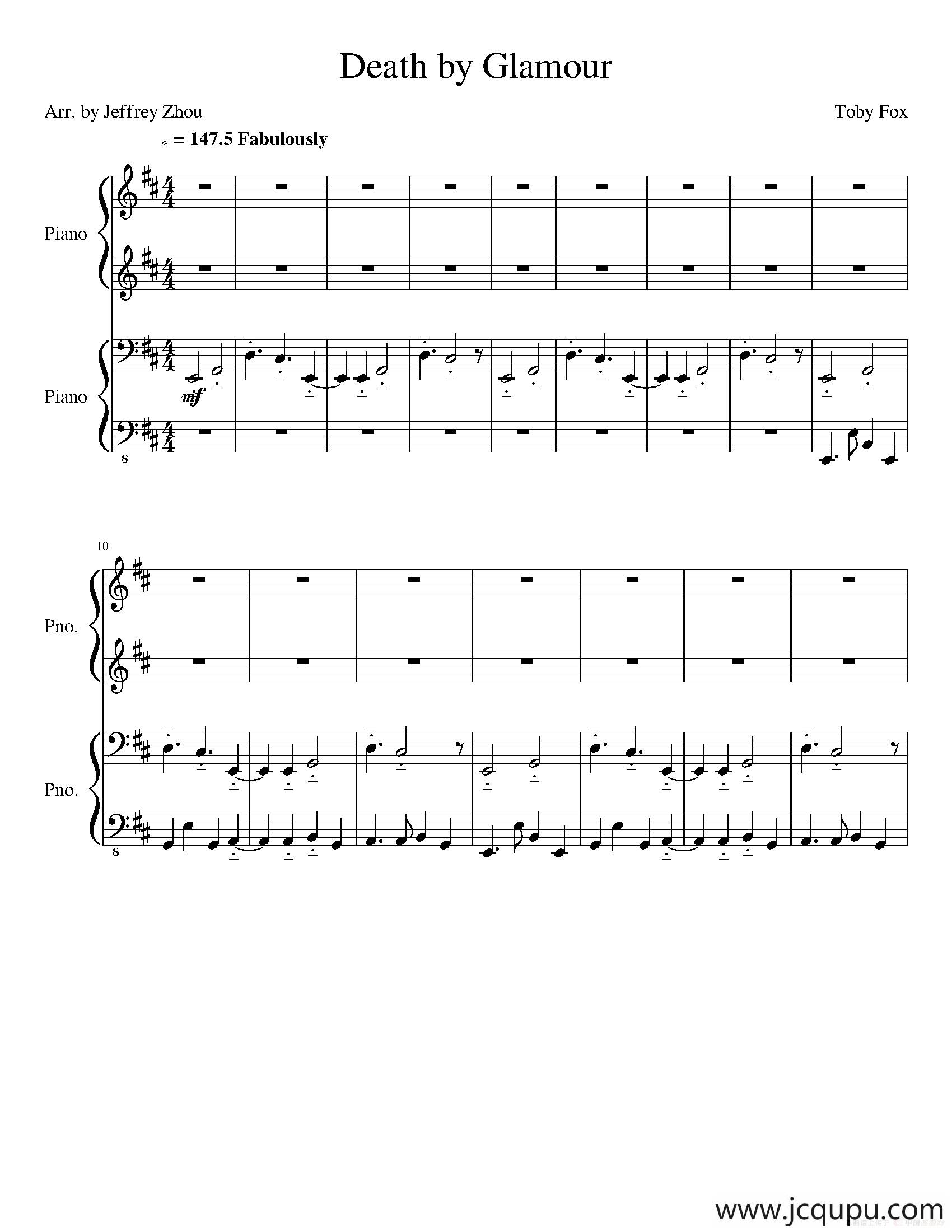 Death By Glamour（Duet）简谱