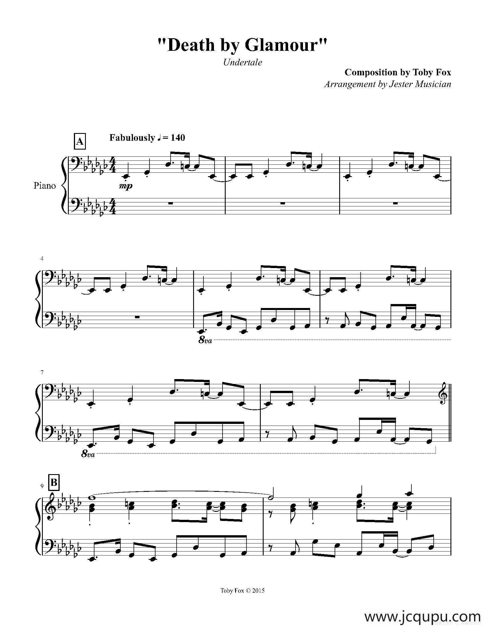 Death by Glamour（Solo）简谱