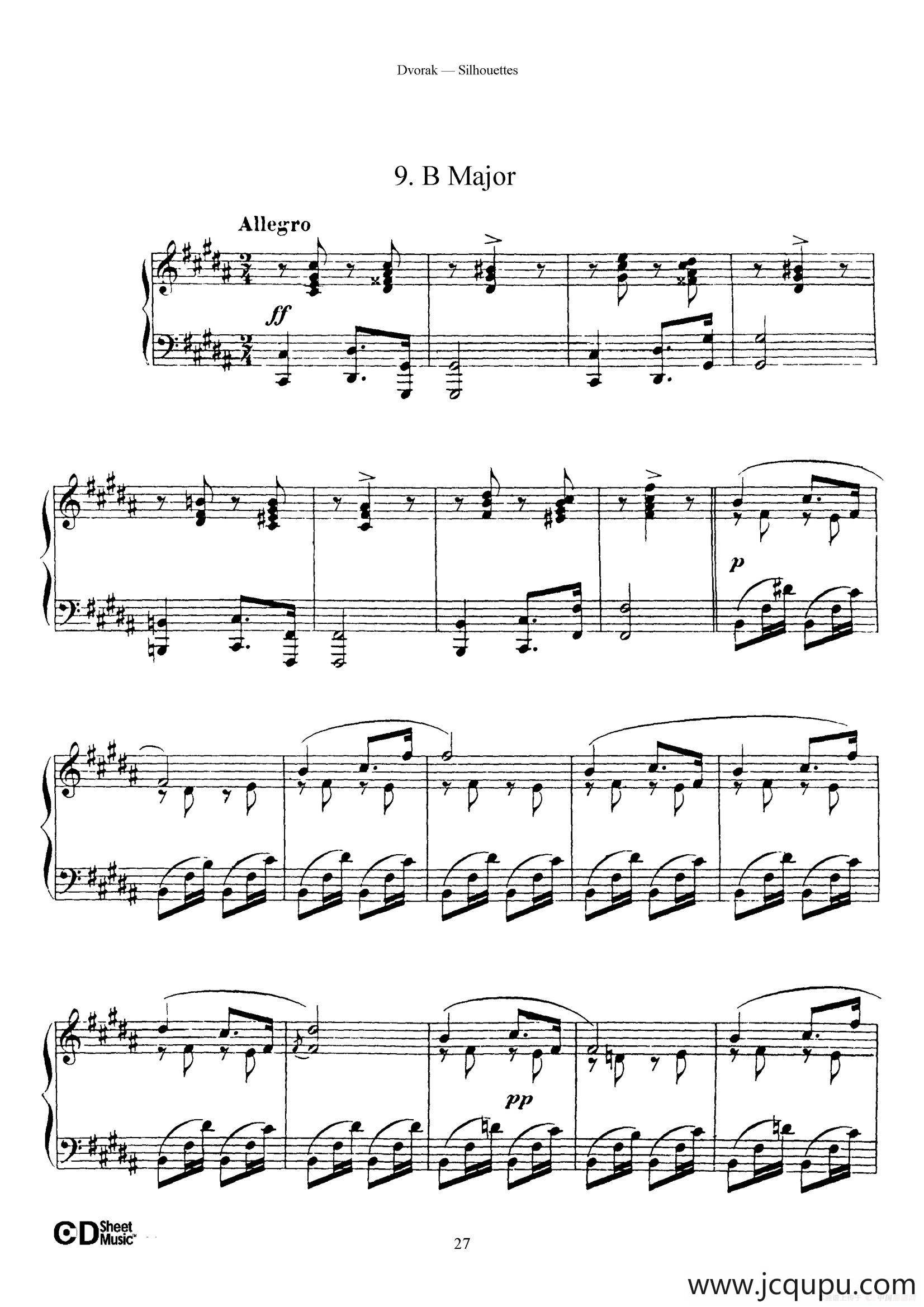 12 Silhouettes Op.8（12首剪影·9）简谱