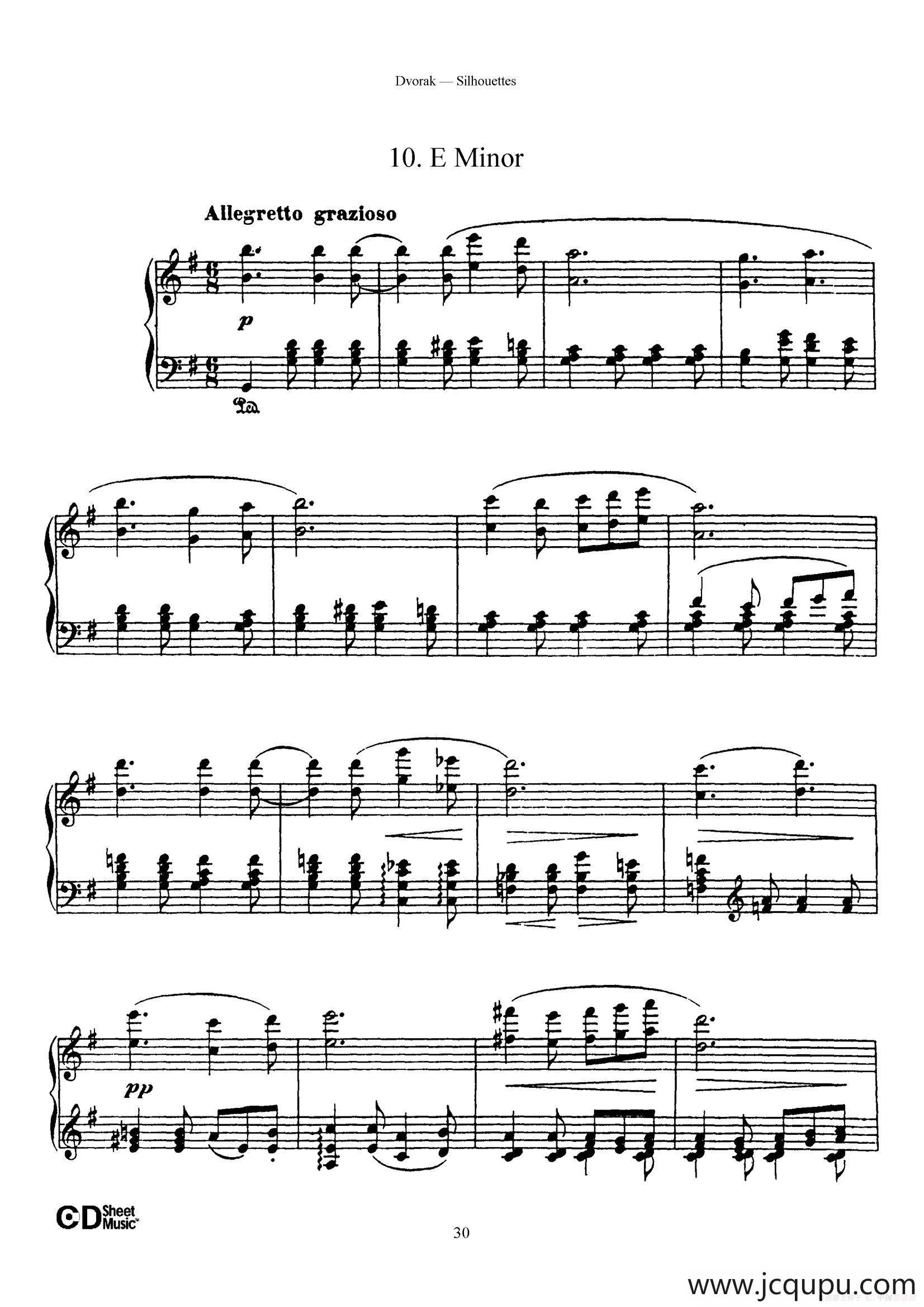 12 Silhouettes Op.8（12首剪影·10）简谱