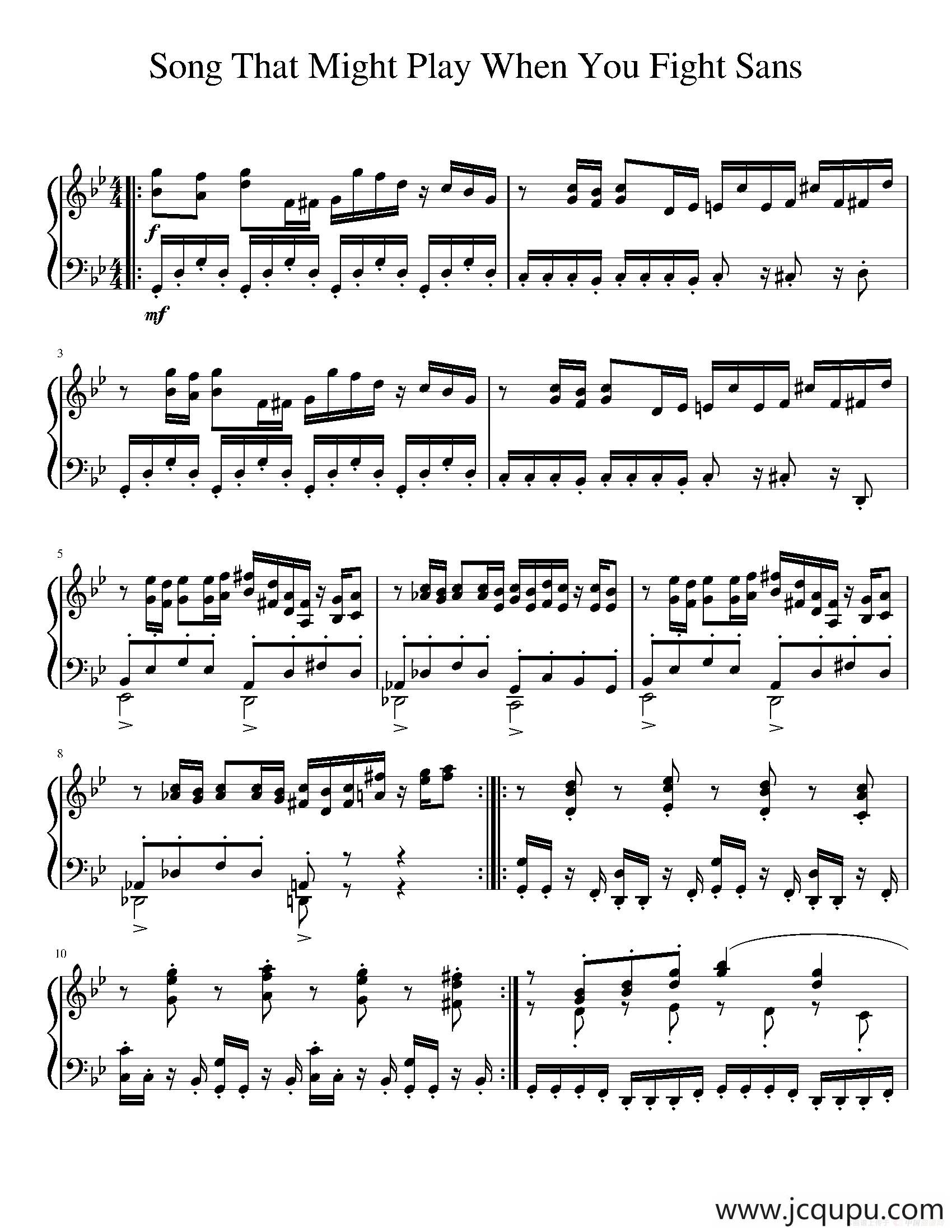Song That Might Play When You Fight Sans简谱