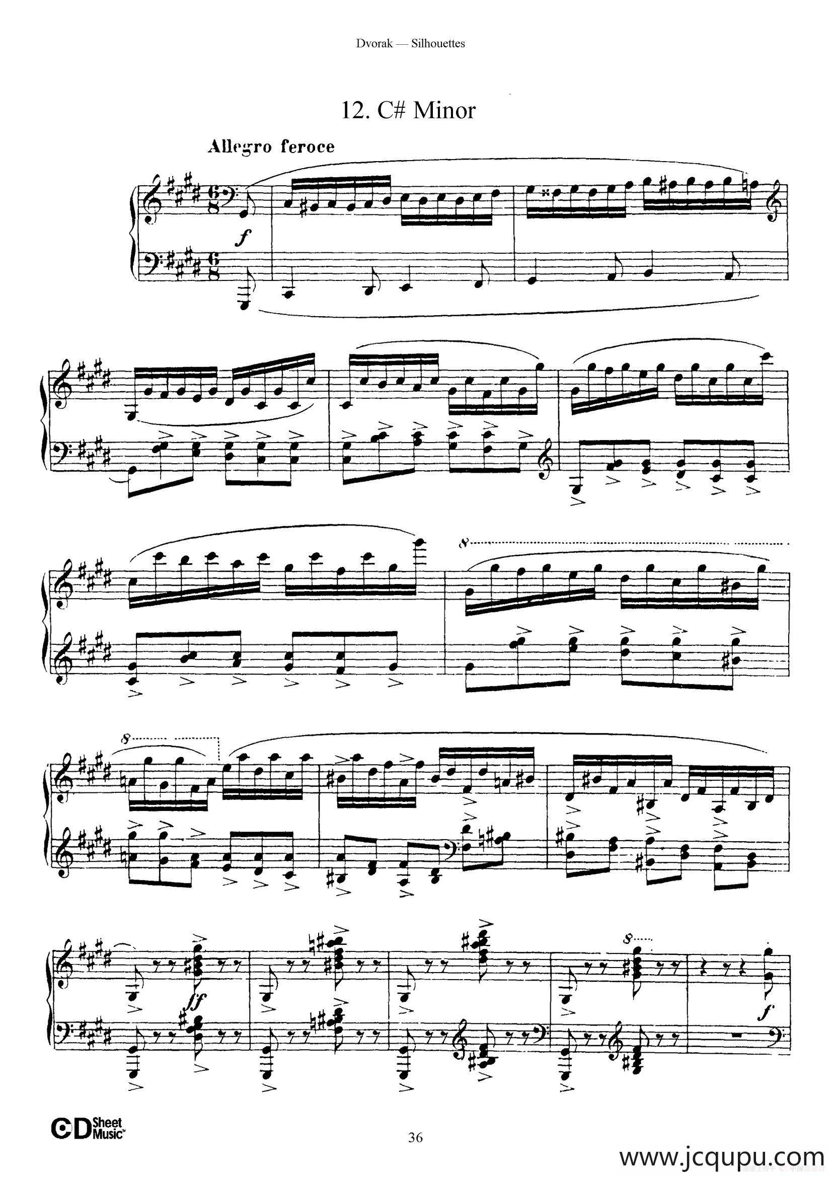 12 Silhouettes Op.8（12首剪影·12）简谱