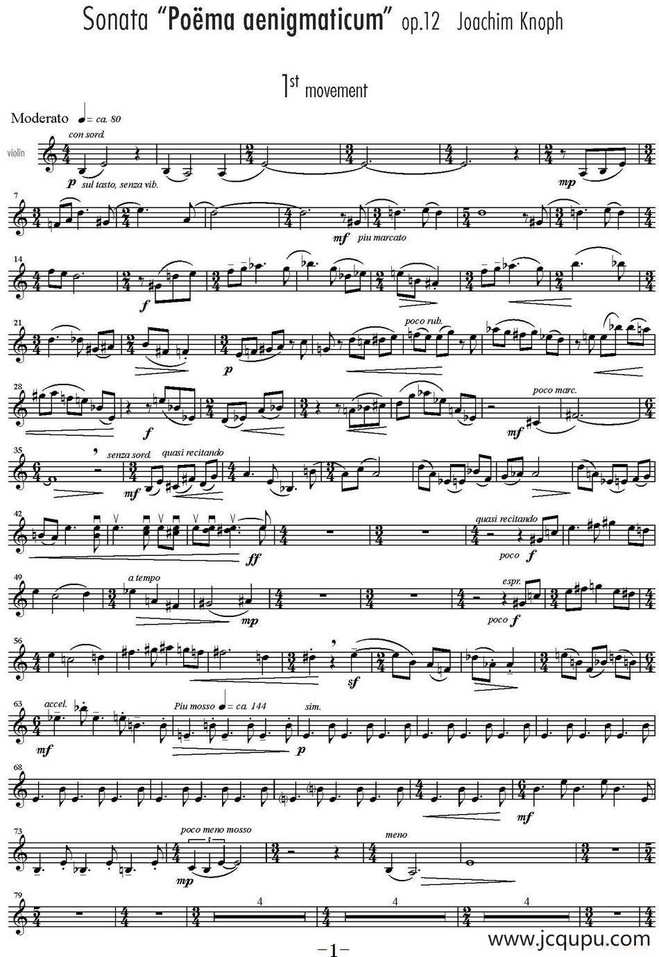 Sonata Poema aenigmaticum简谱