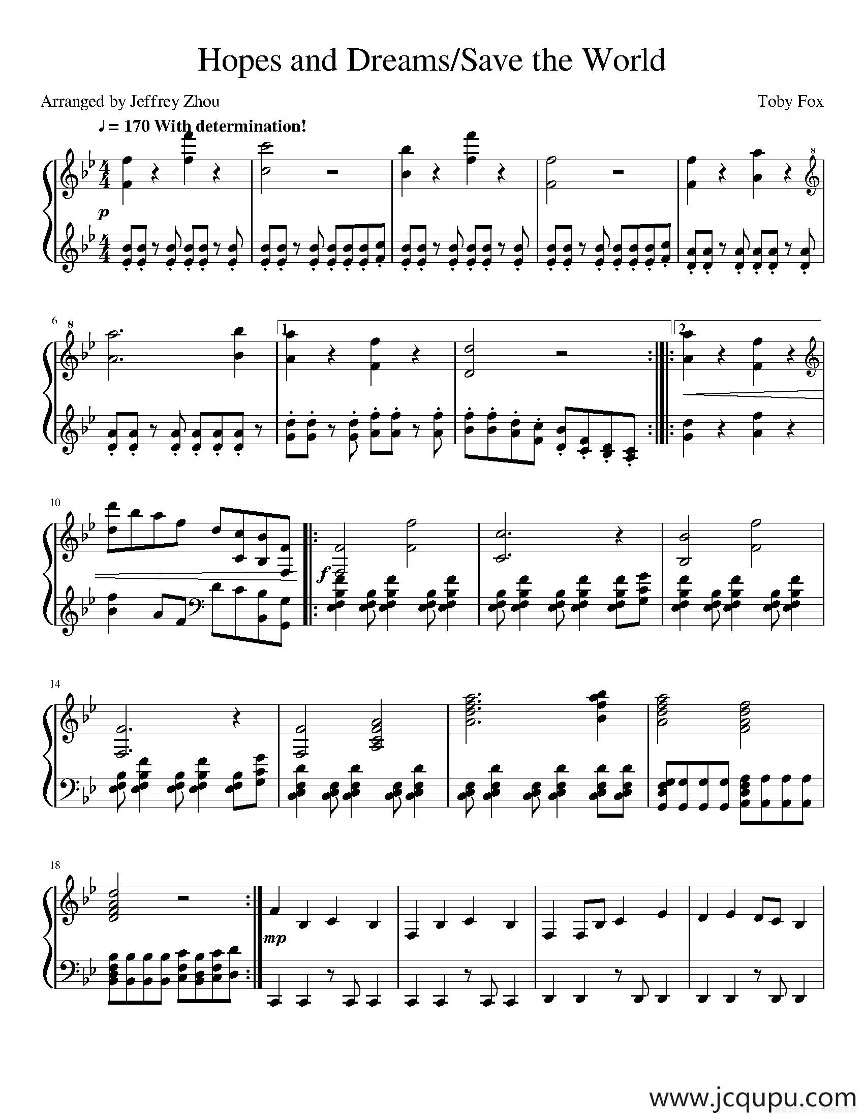 Hopes and Dream简谱