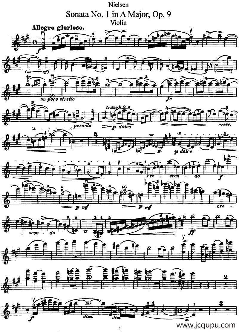 Sonata No.1 in A Major，Op.9（A大调第一奏鸣曲）简谱