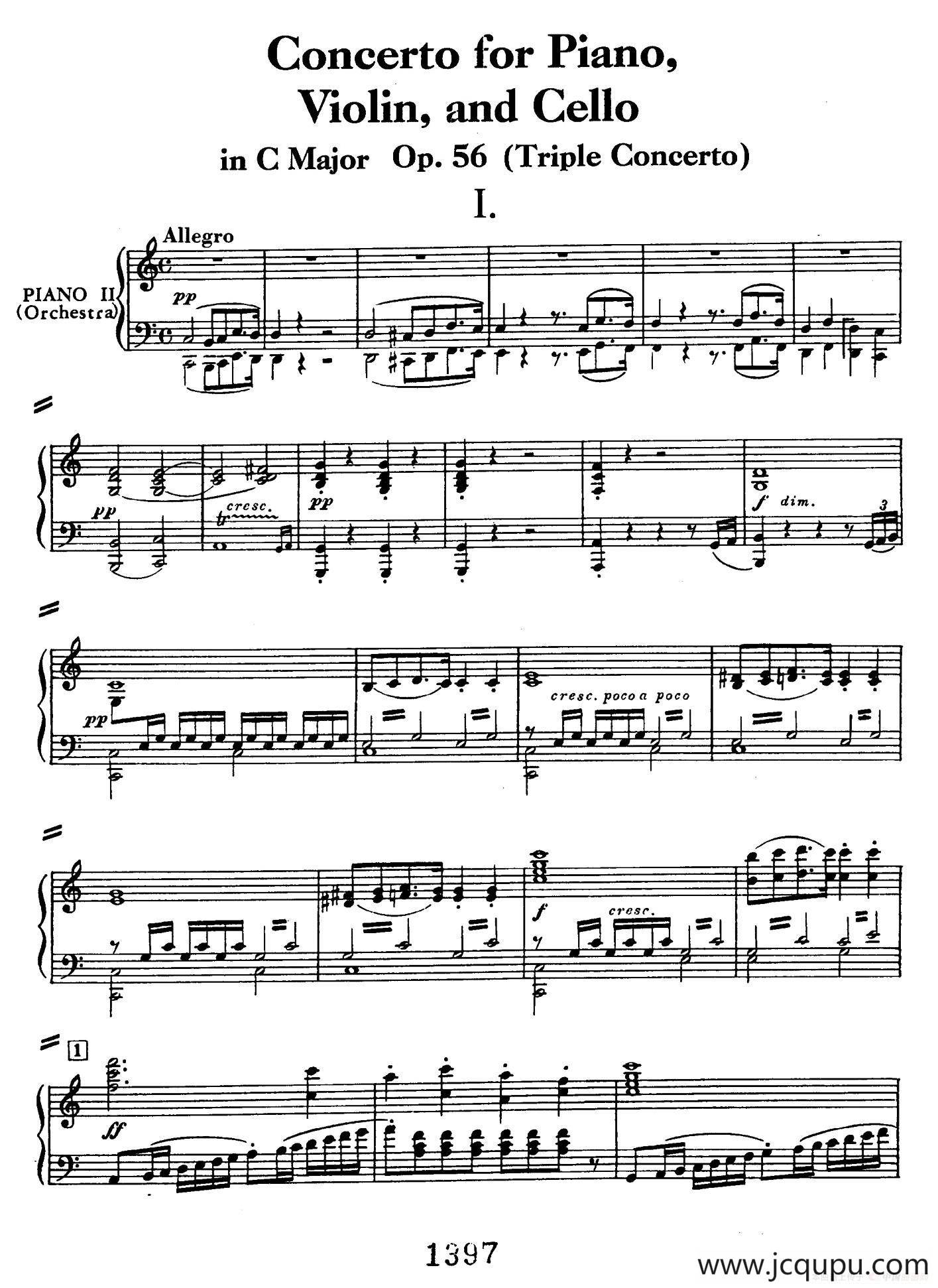 Triple Concerto in C Major Op.56（C大调三重协奏曲·双钢琴·Ⅰ）简谱